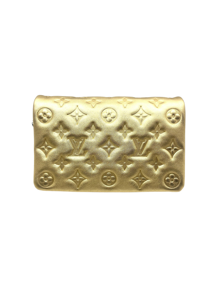Louis Vuitton Pochette Coussin Crossbody Bag Shoulder Purse Gold G014