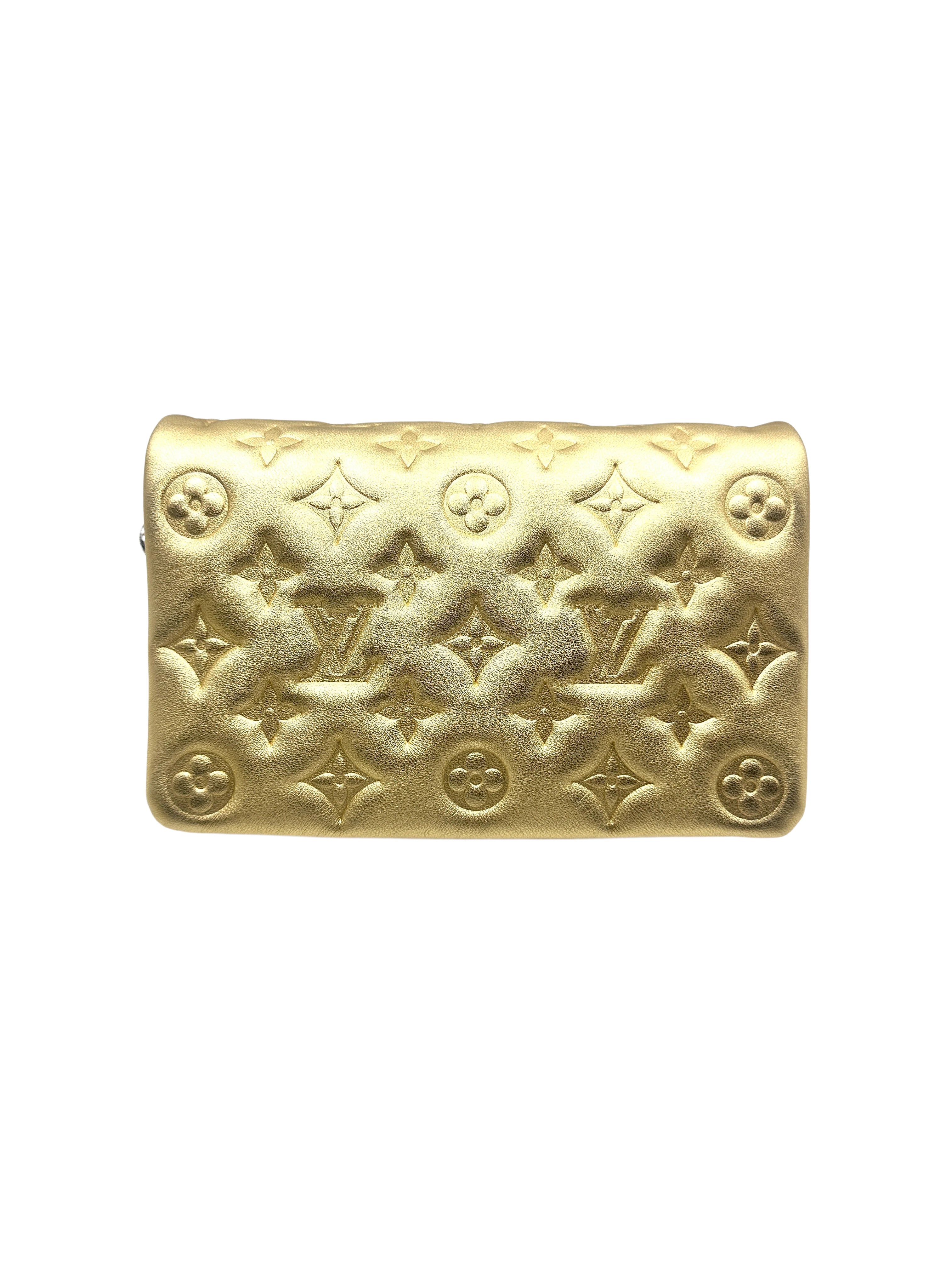 Louis Vuitton Pochette Coussin Crossbody Bag Shoulder Purse Gold G014