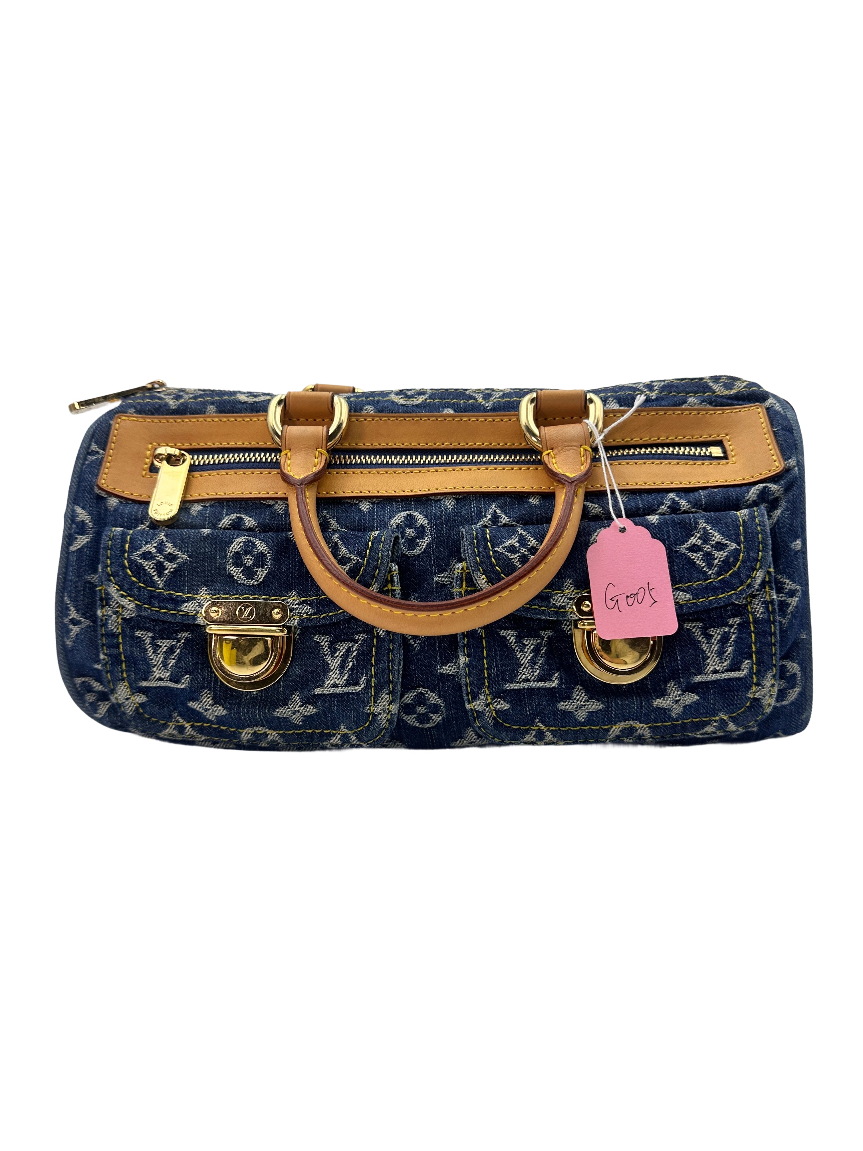 Louis Vuitton  Neo Speedy Blue Monogram Denim Handbag G005