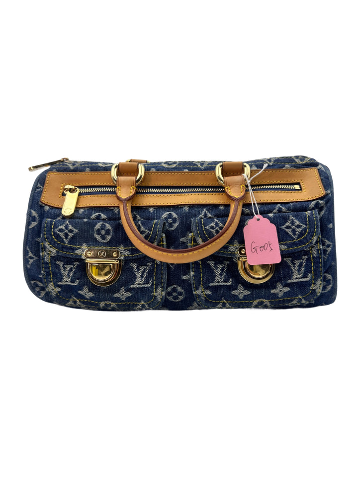 Louis Vuitton  Neo Speedy Blue Monogram Denim Handbag G005