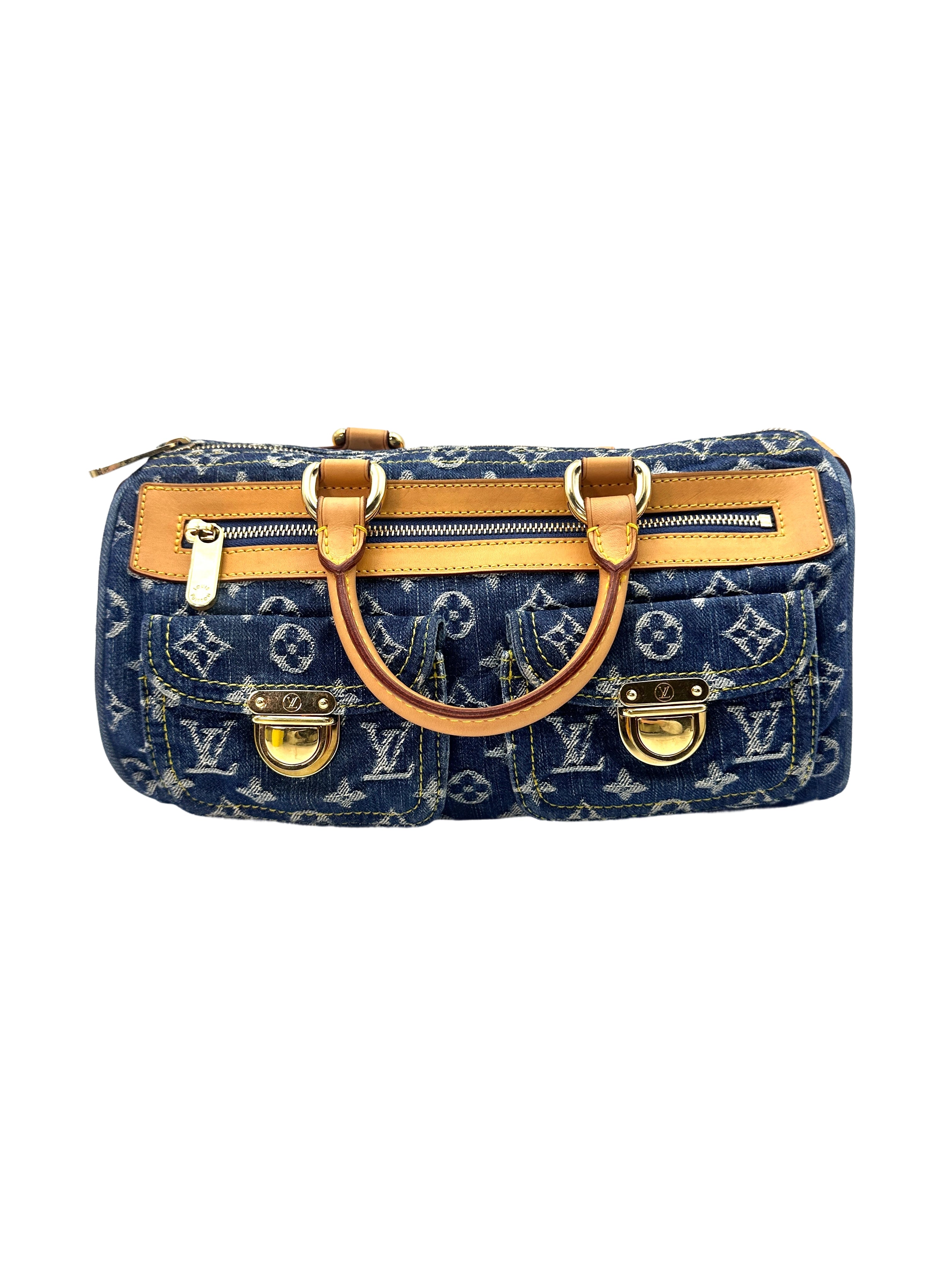 Louis Vuitton  Neo Speedy Blue Monogram Denim Handbag G005