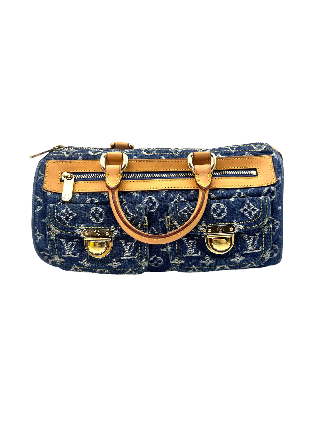 Louis Vuitton  Neo Speedy Blue Monogram Denim Handbag G005