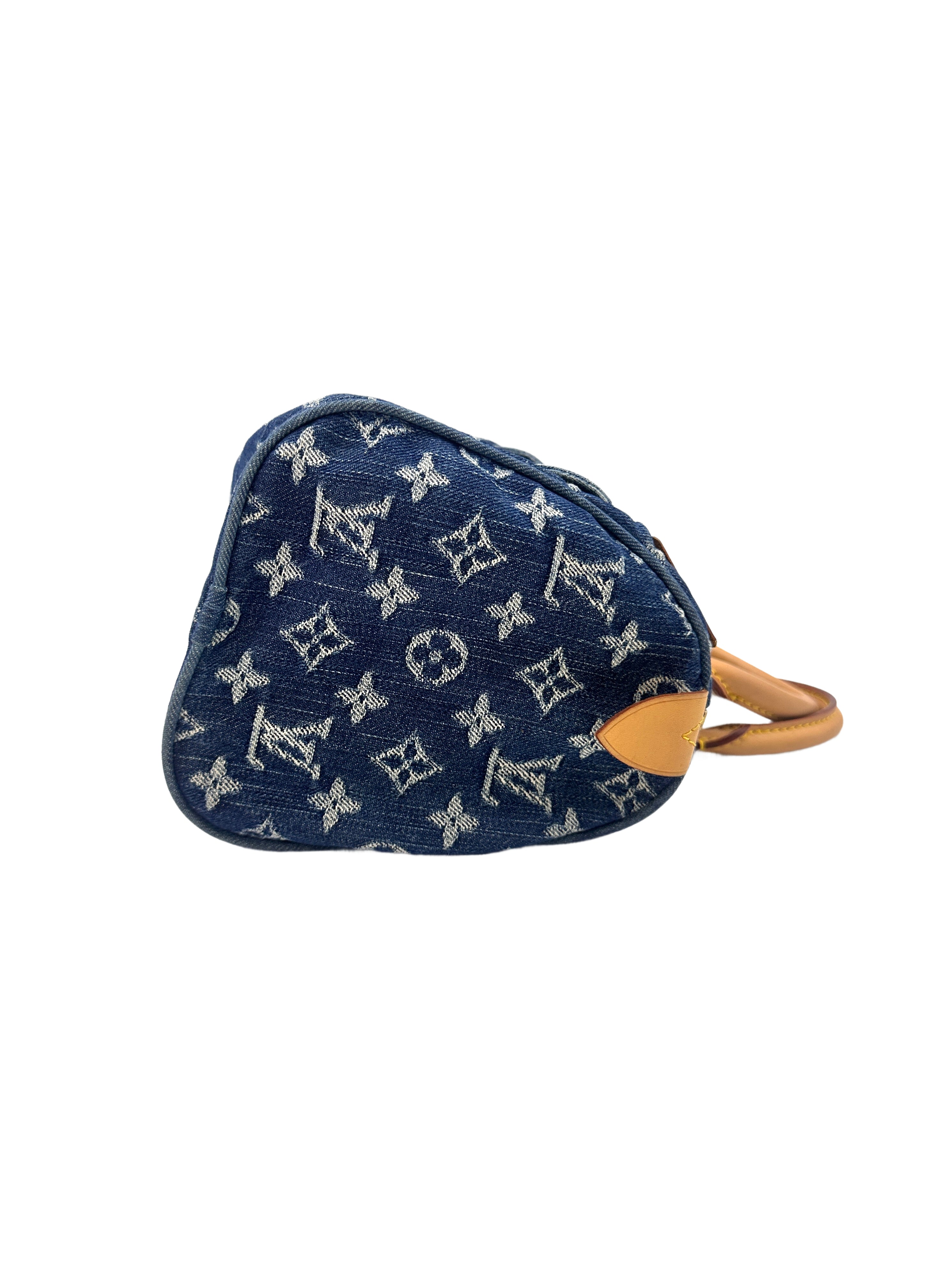 Louis Vuitton  Neo Speedy Blue Monogram Denim Handbag G005