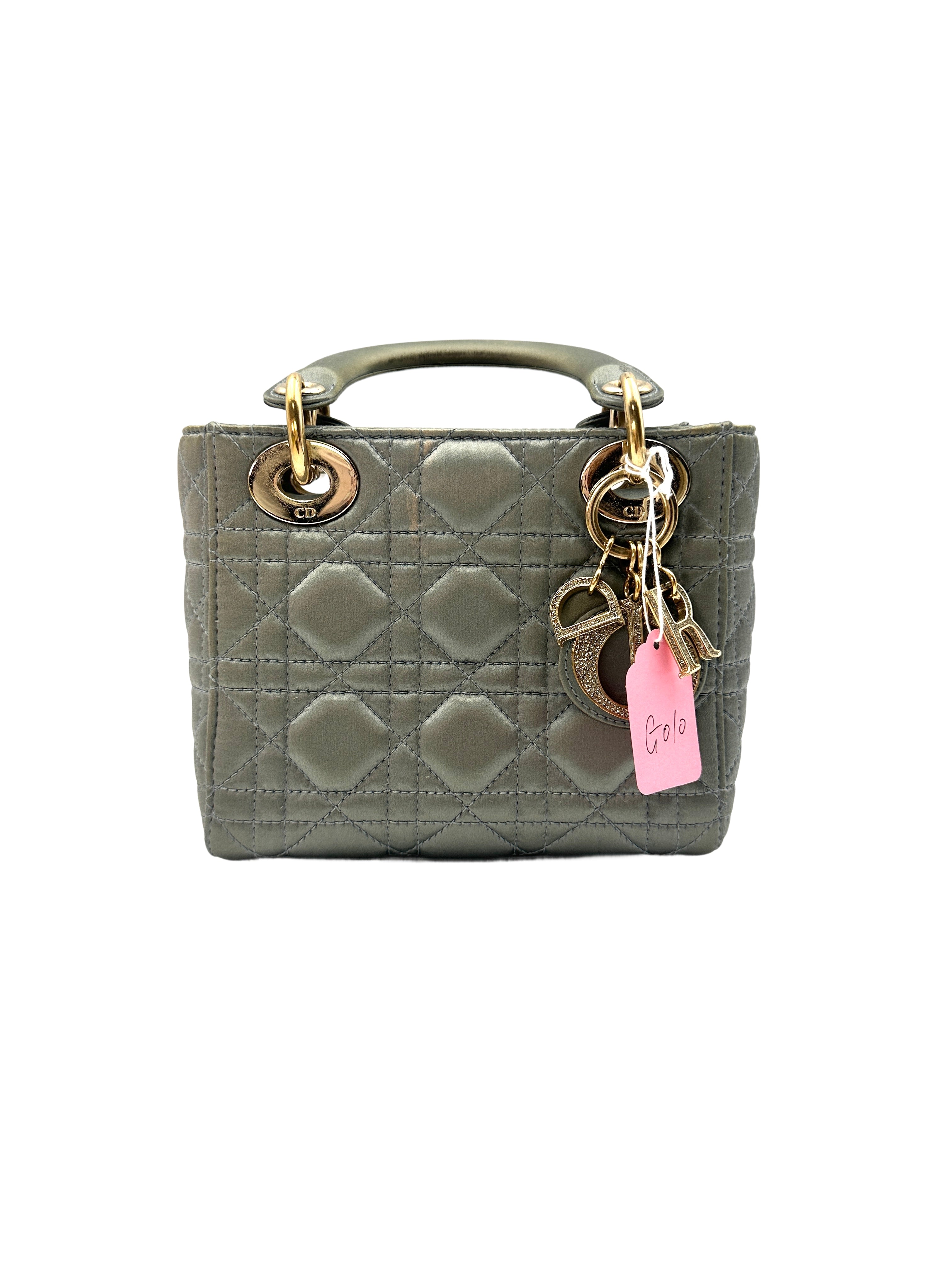 Christian Dior Small Lady Dior My ABCDior Bag Clay Green Cannage Lambskin G010