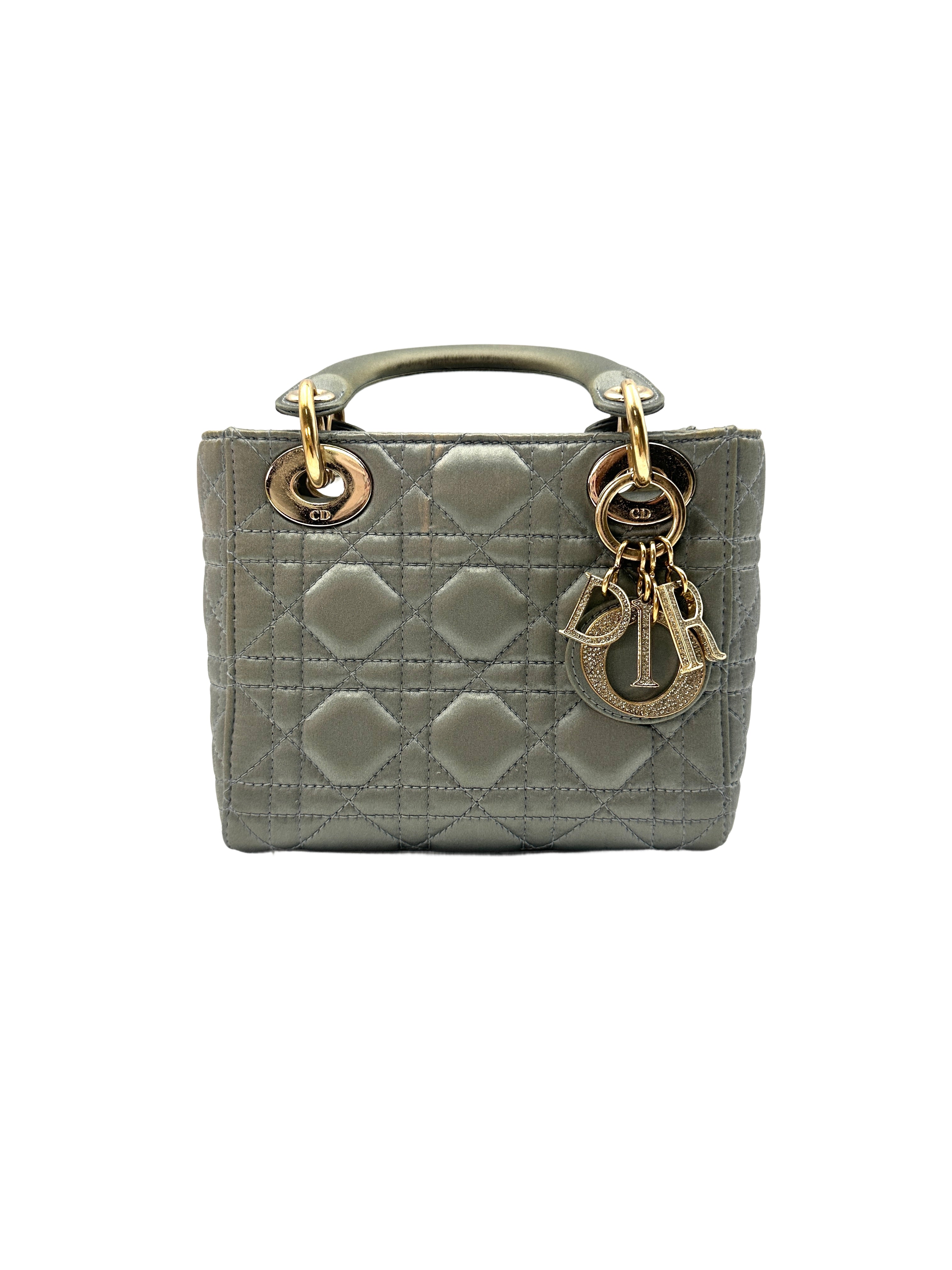 Christian Dior Small Lady Dior My ABCDior Bag Clay Green Cannage Lambskin G010