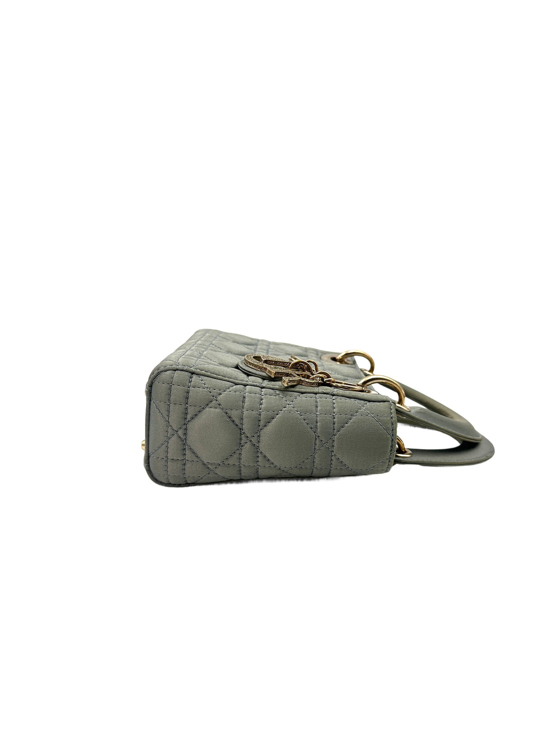 Christian Dior Small Lady Dior My ABCDior Bag Clay Green Cannage Lambskin G010