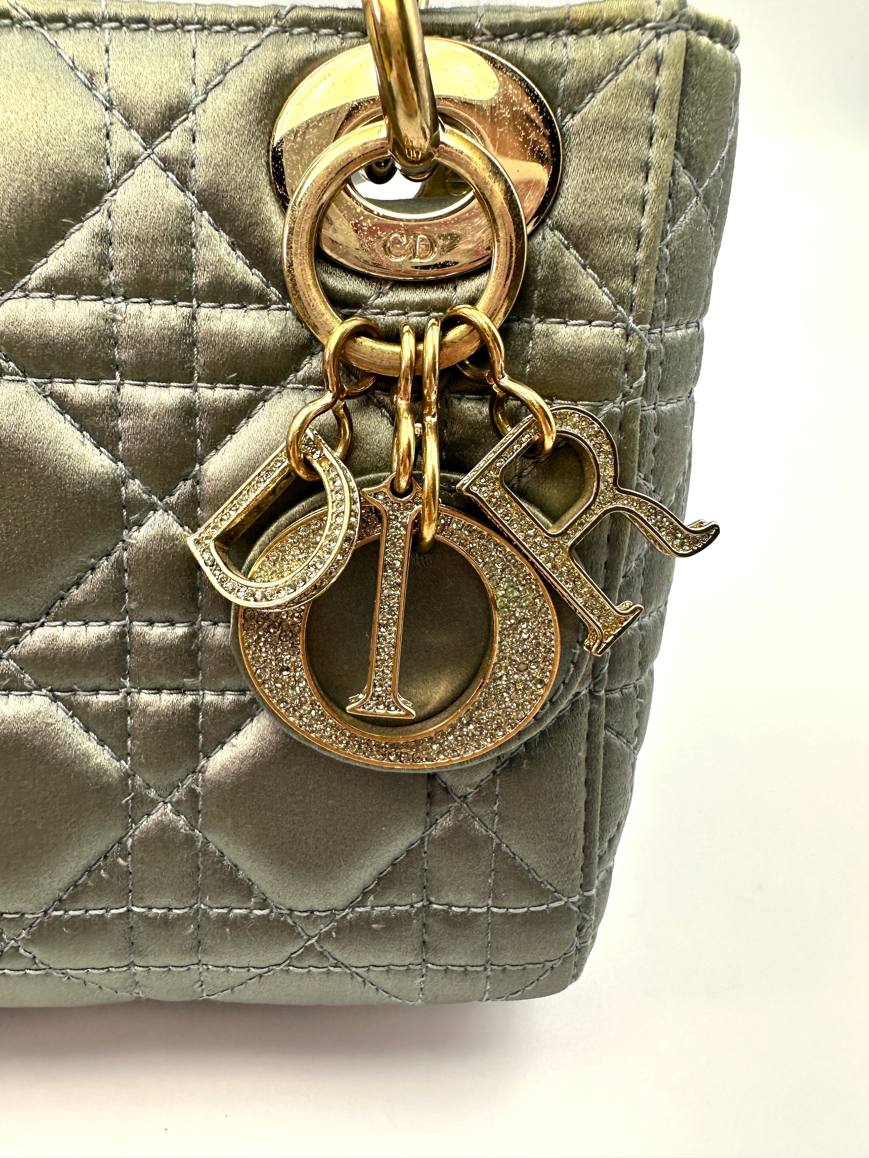 Christian Dior Small Lady Dior My ABCDior Bag Clay Green Cannage Lambskin G010