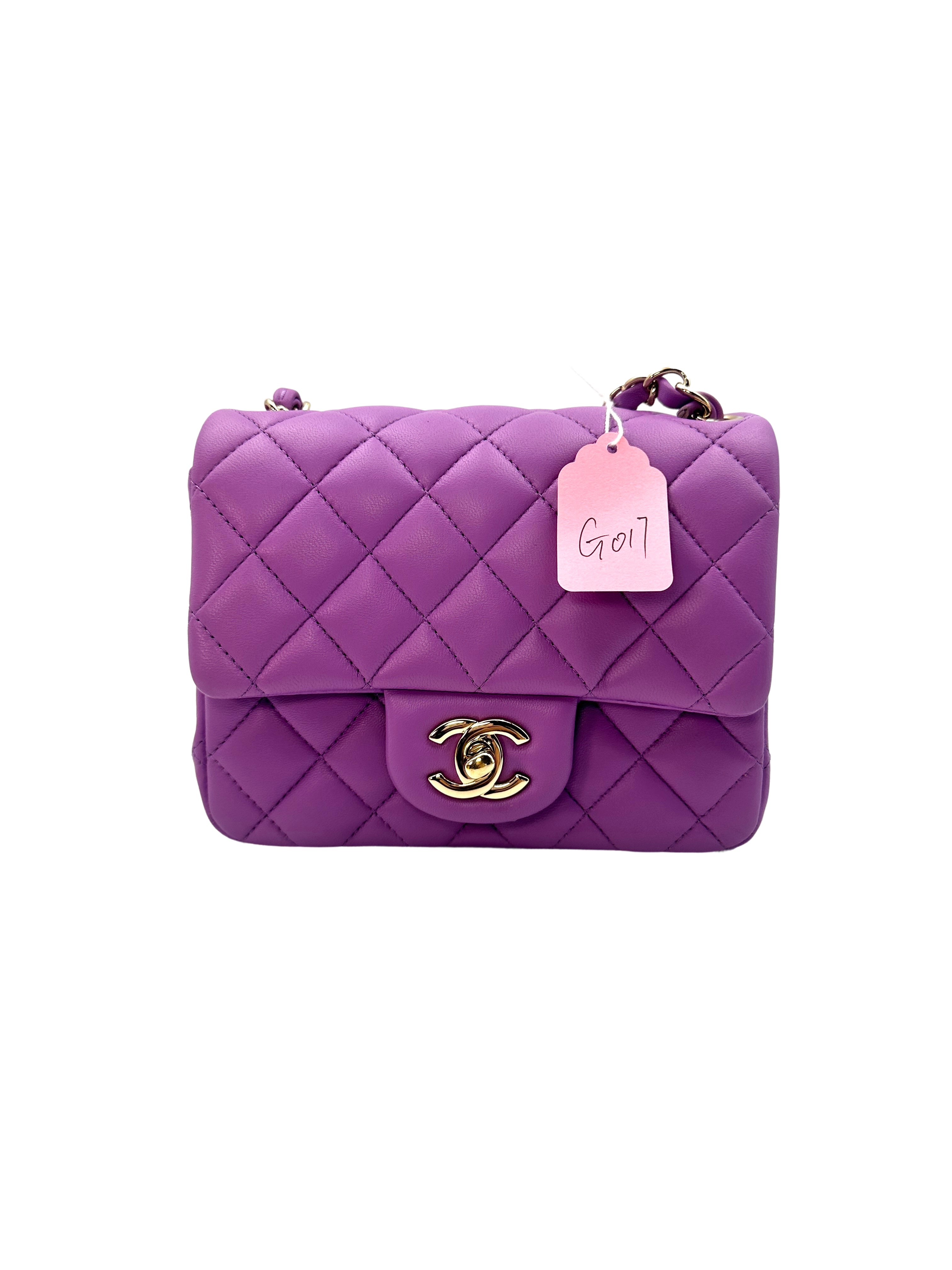 Chanel Purple Quilted Lambskin Classic Flap Bag (CE***39) G017