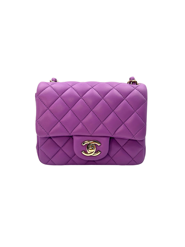 Chanel Purple Quilted Lambskin Classic Flap Bag (CE***39) G017