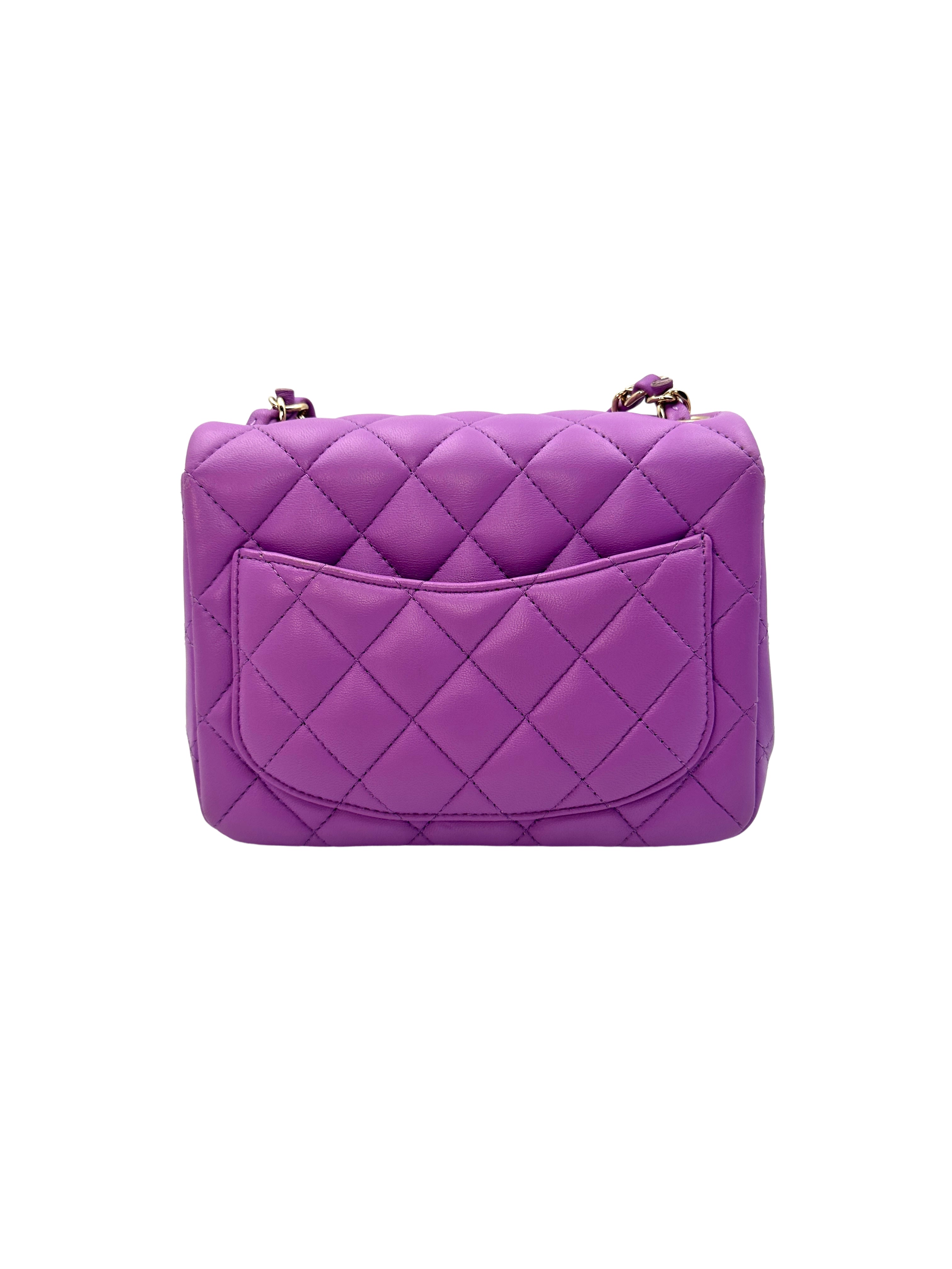 Chanel Purple Quilted Lambskin Classic Flap Bag (CE***39) G017