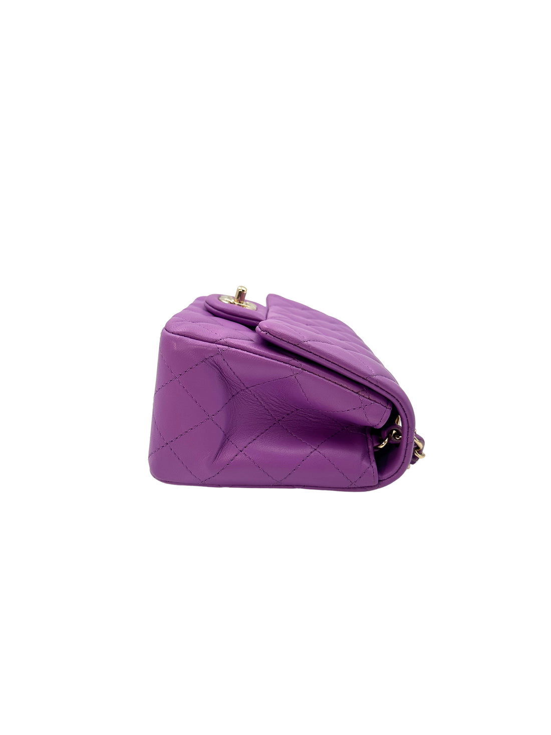 Chanel Purple Quilted Lambskin Classic Flap Bag (CE***39) G017