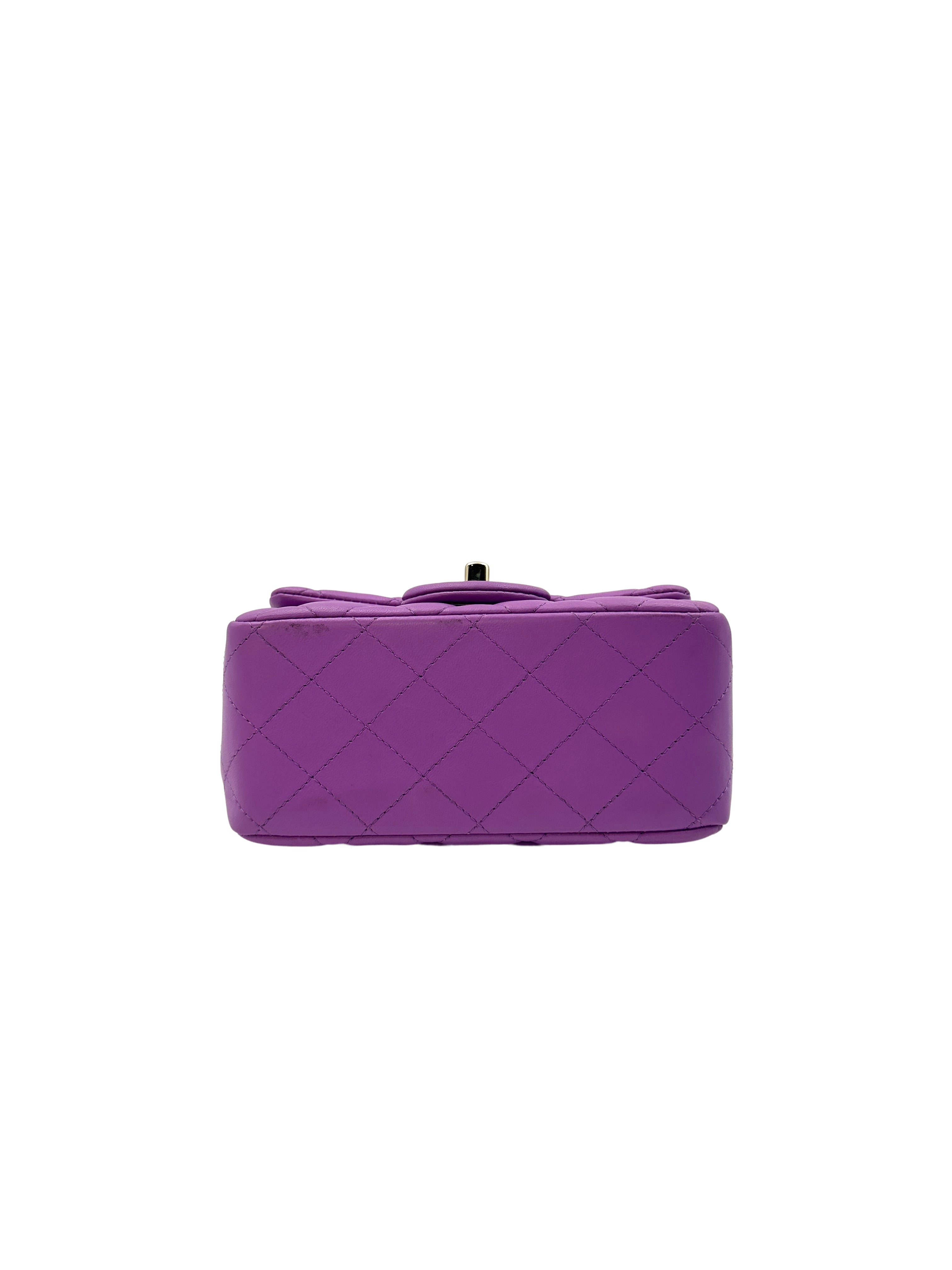 Chanel Purple Quilted Lambskin Classic Flap Bag (CE***39) G017