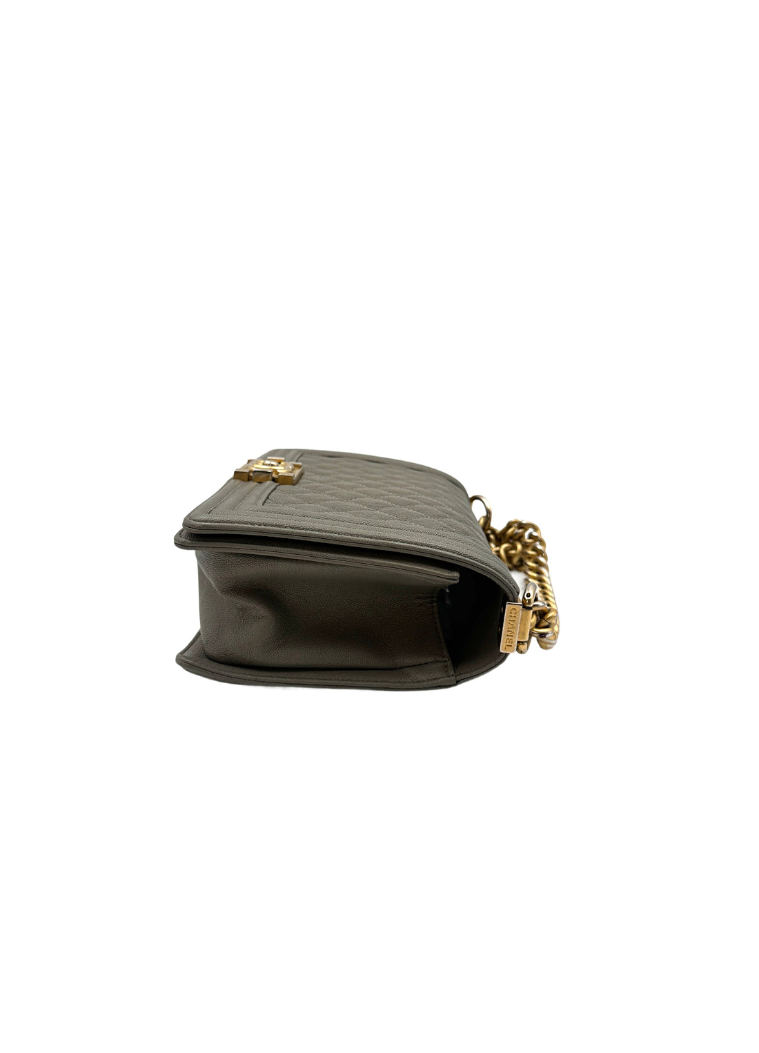 Chanel Boy Bag in Taupe/Grey Color with Aged Gold Hardware(26***59) G033