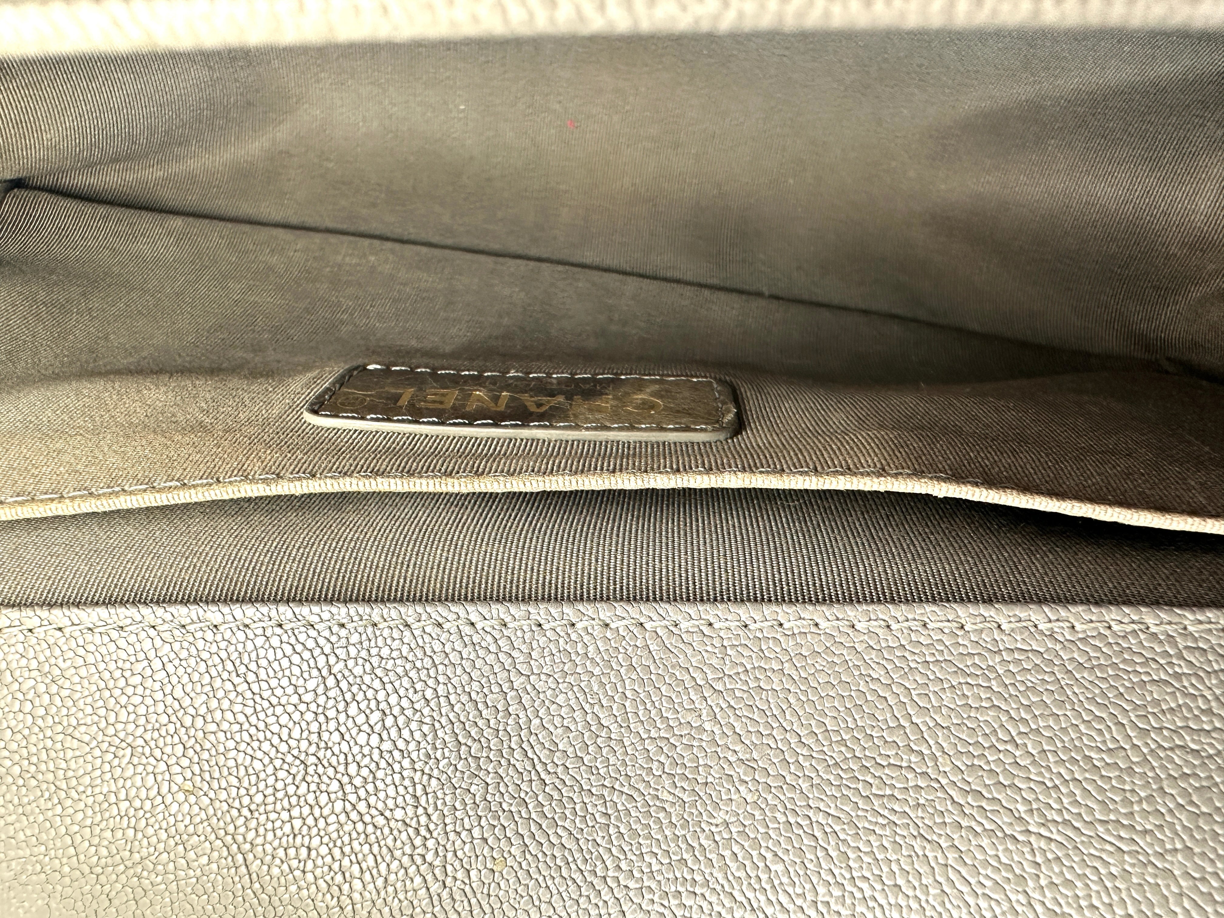 Chanel Boy Bag in Taupe/Grey Color with Aged Gold Hardware(26***59) G033