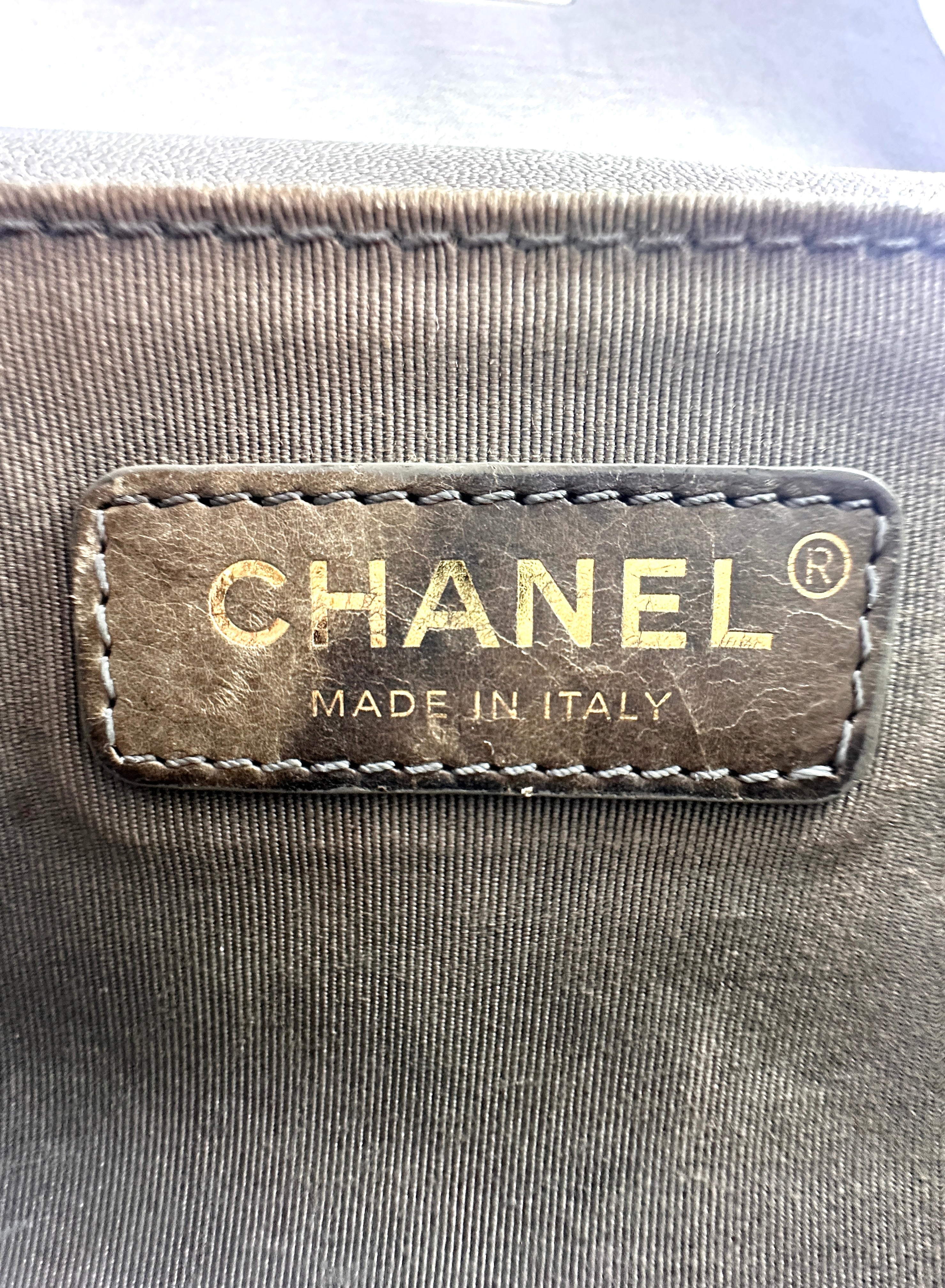 Chanel Boy Bag in Taupe/Grey Color with Aged Gold Hardware(26***59) G033