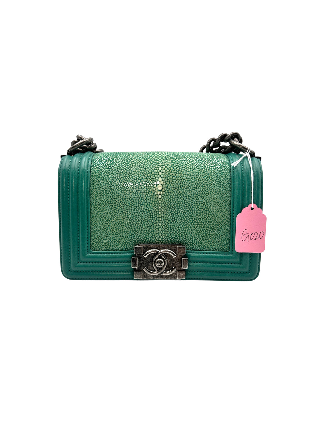 Chanel Green Stingray &Lambskin   Small Boy Flap Bag (20***85) G020