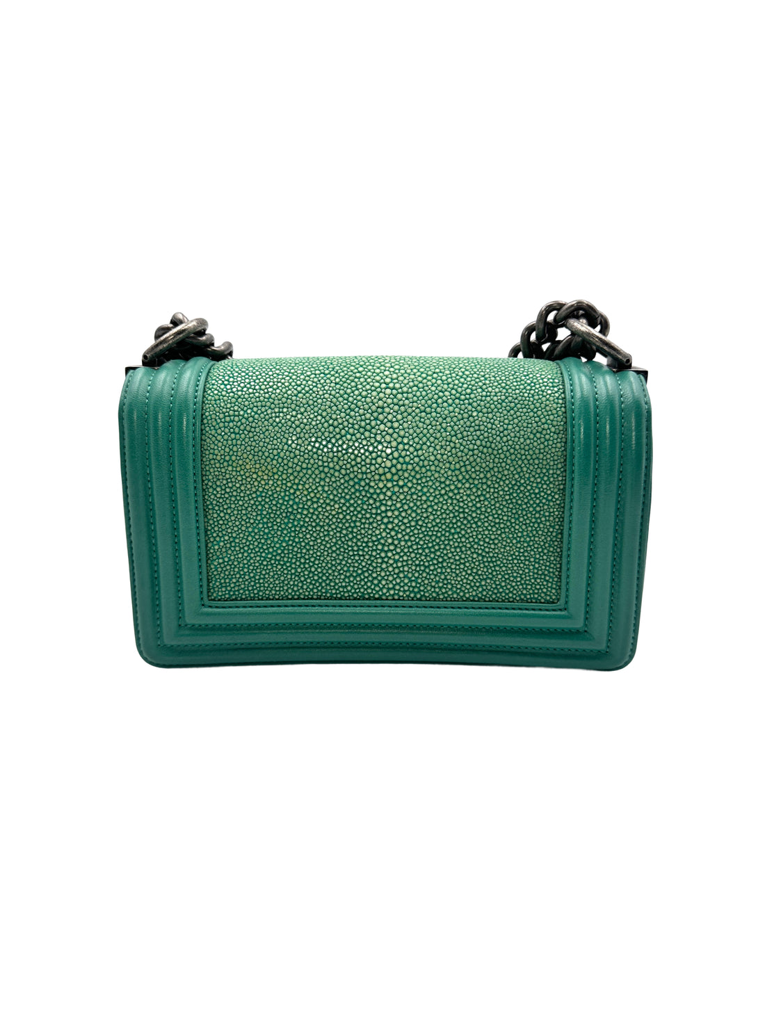 Chanel Green Stingray &Lambskin   Small Boy Flap Bag (20***85) G020