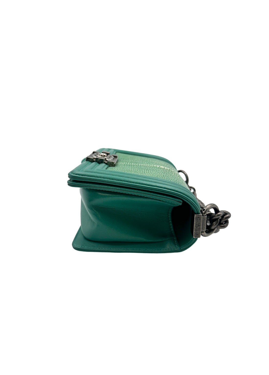 Chanel Green Stingray &Lambskin   Small Boy Flap Bag (20***85) G020