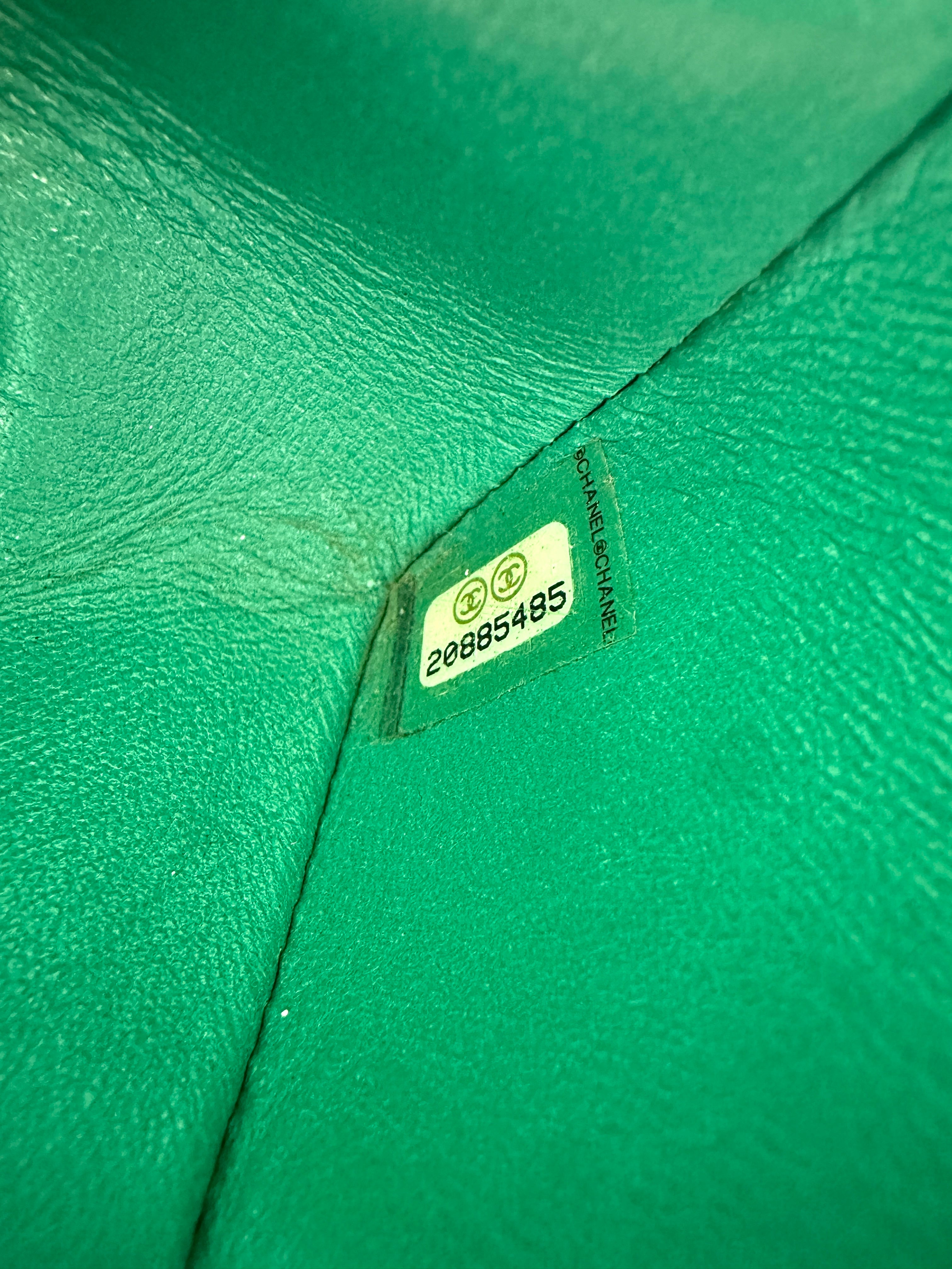 Chanel Green Stingray &Lambskin   Small Boy Flap Bag (20***85) G020