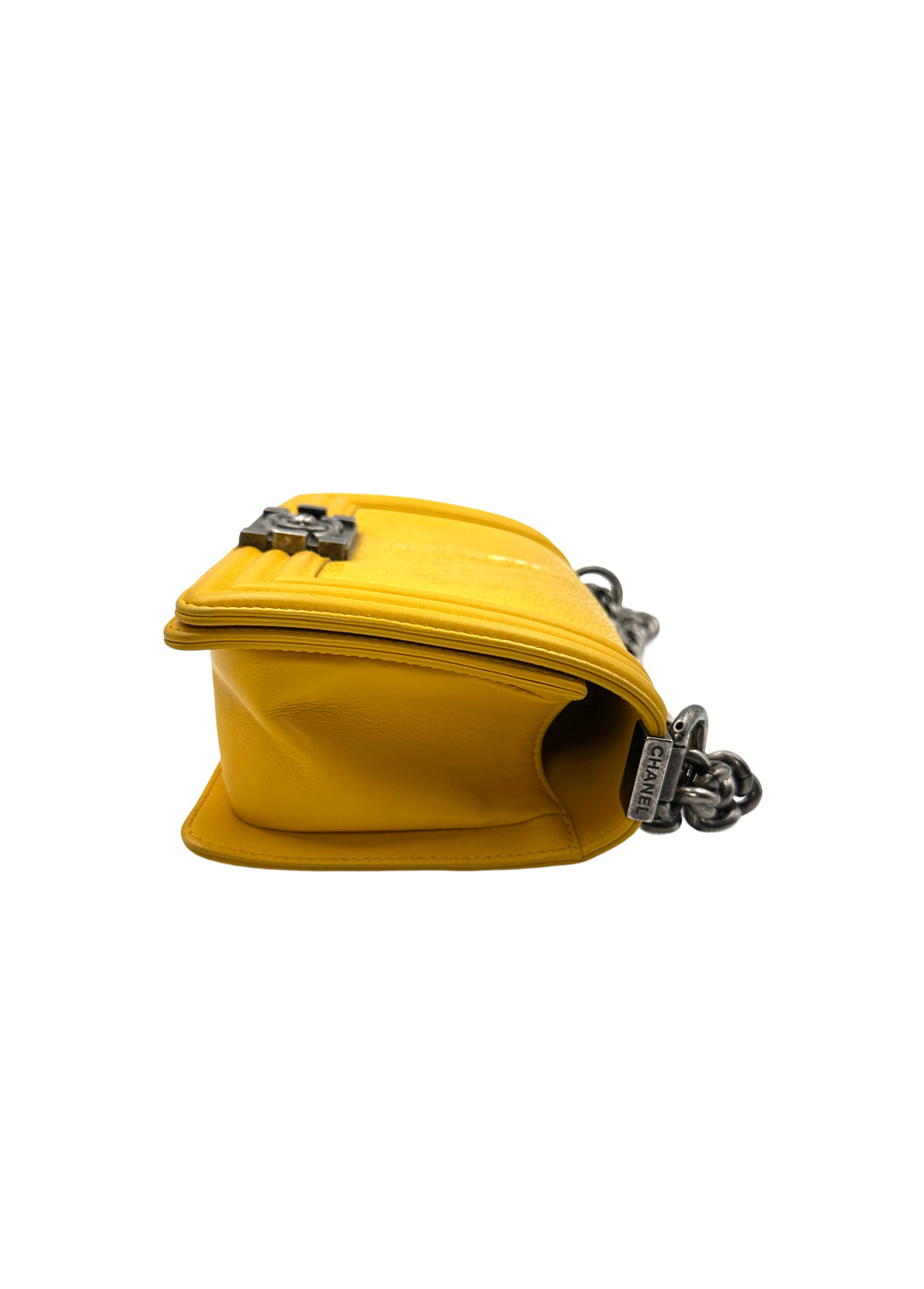 Chanel Small Yellow Galuchat Stingray Boy Crossbody Bag(18***49)  G035