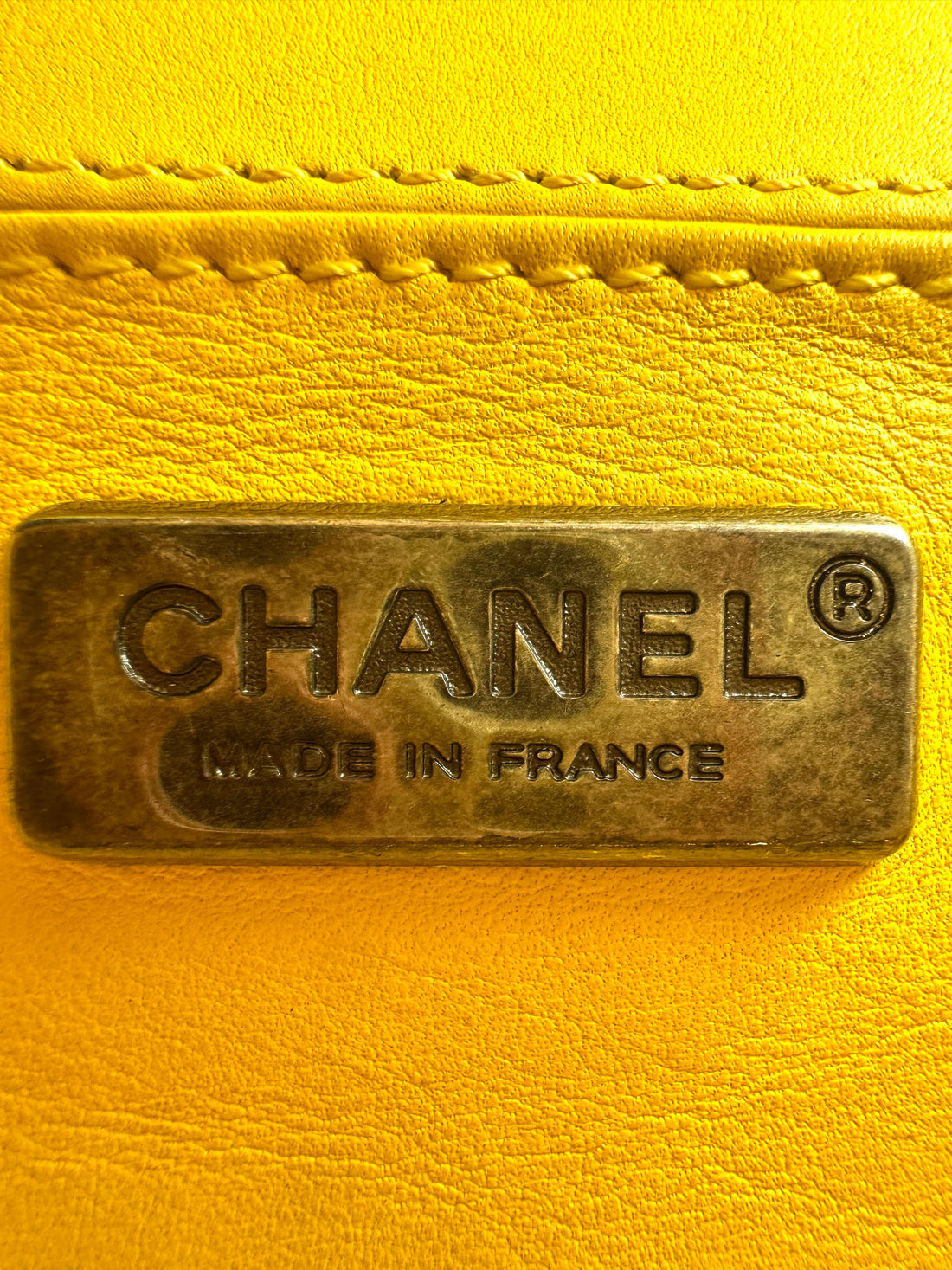 Chanel Small Yellow Galuchat Stingray Boy Crossbody Bag(18***49)  G035