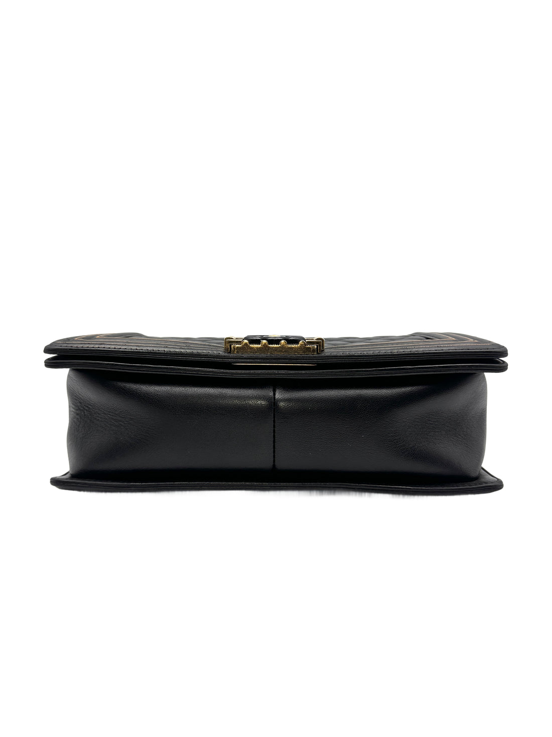 Chanel Boy Studded Handle Medium Black Flap Bag(24***17) G018