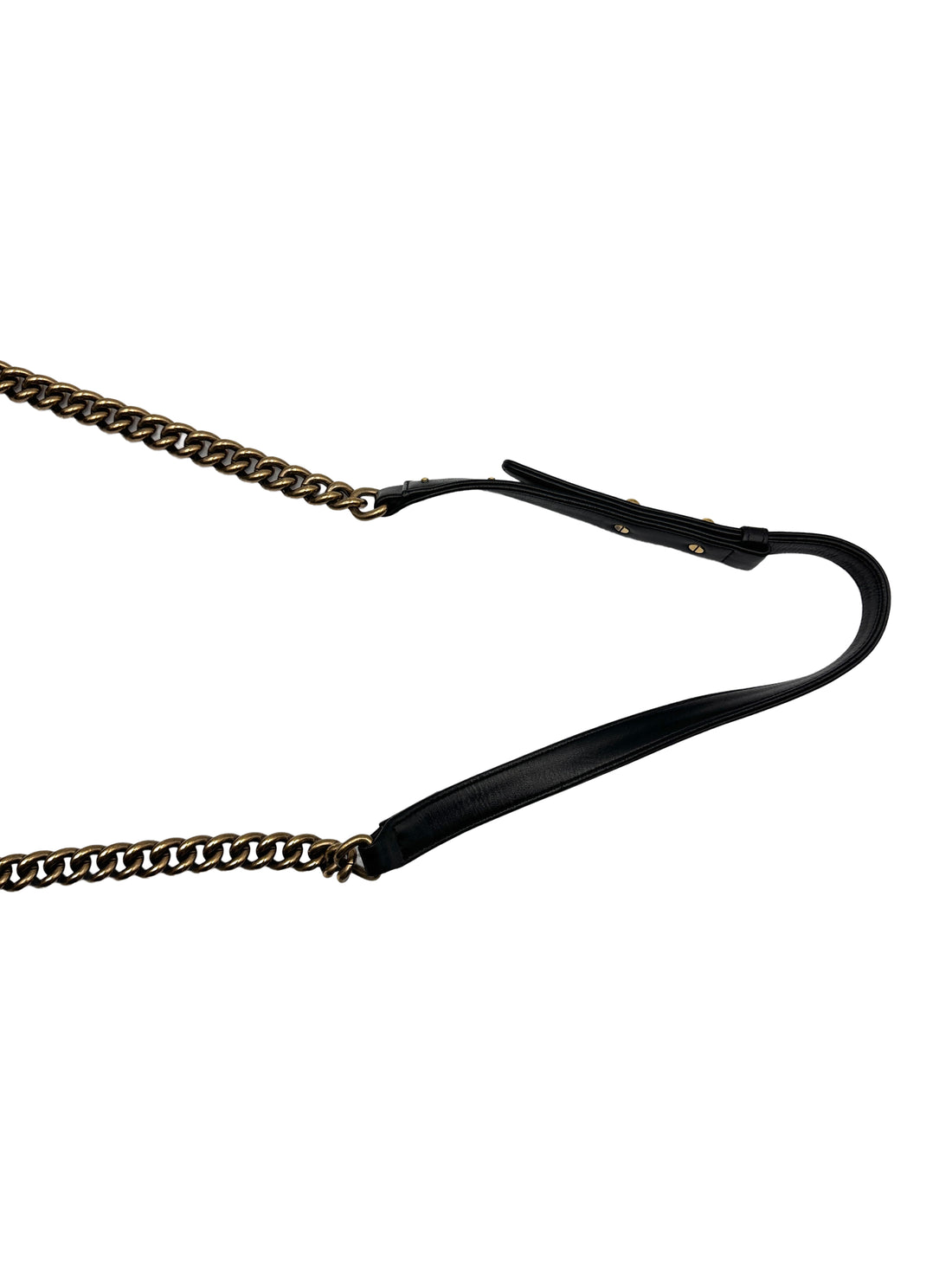 Chanel Boy Studded Handle Medium Black Flap Bag(24***17) G018