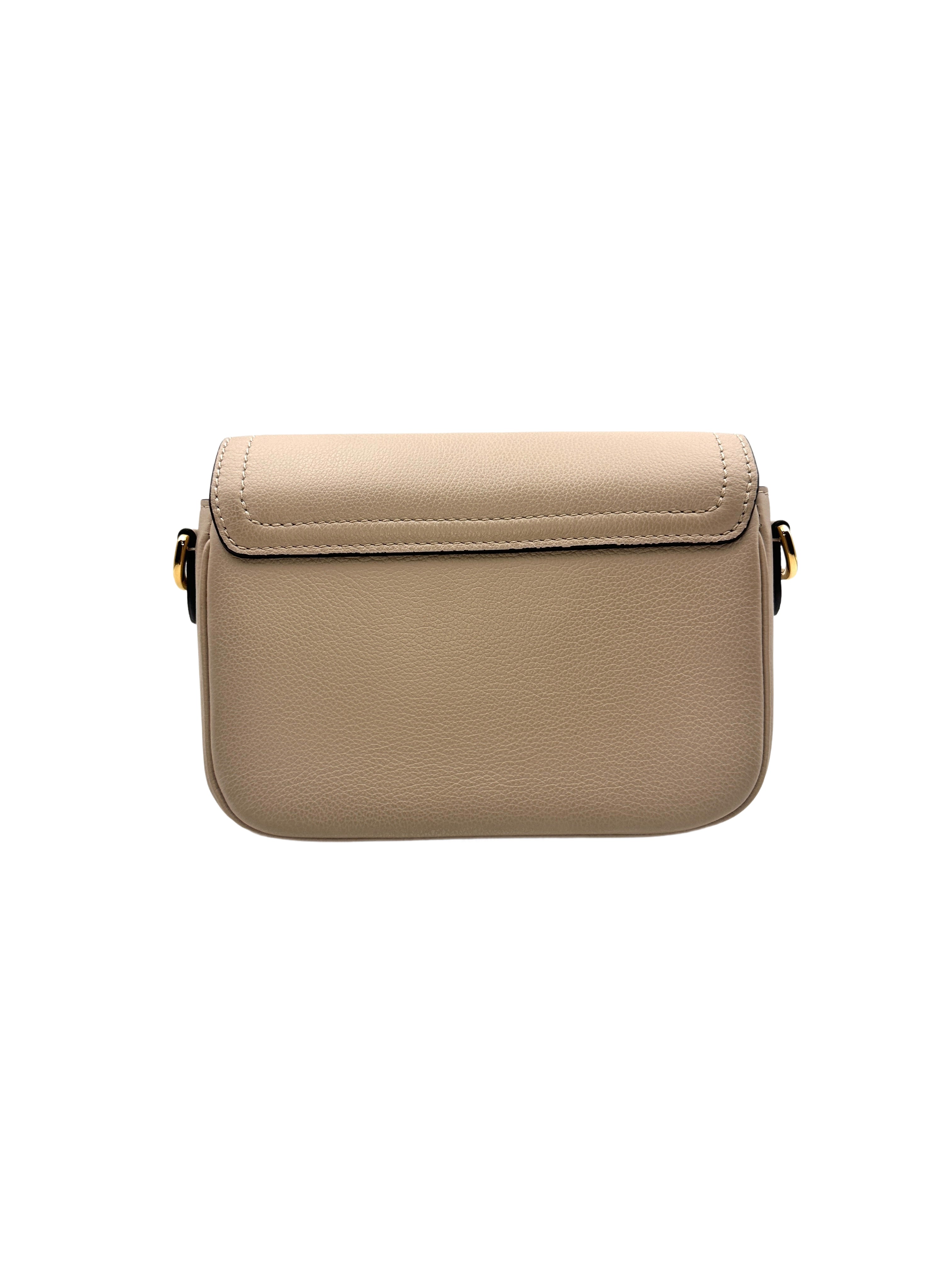 Louis Vuitton Lockme Tender Grained Calf Leather Greige Chain Shoulder Handbag LV1554