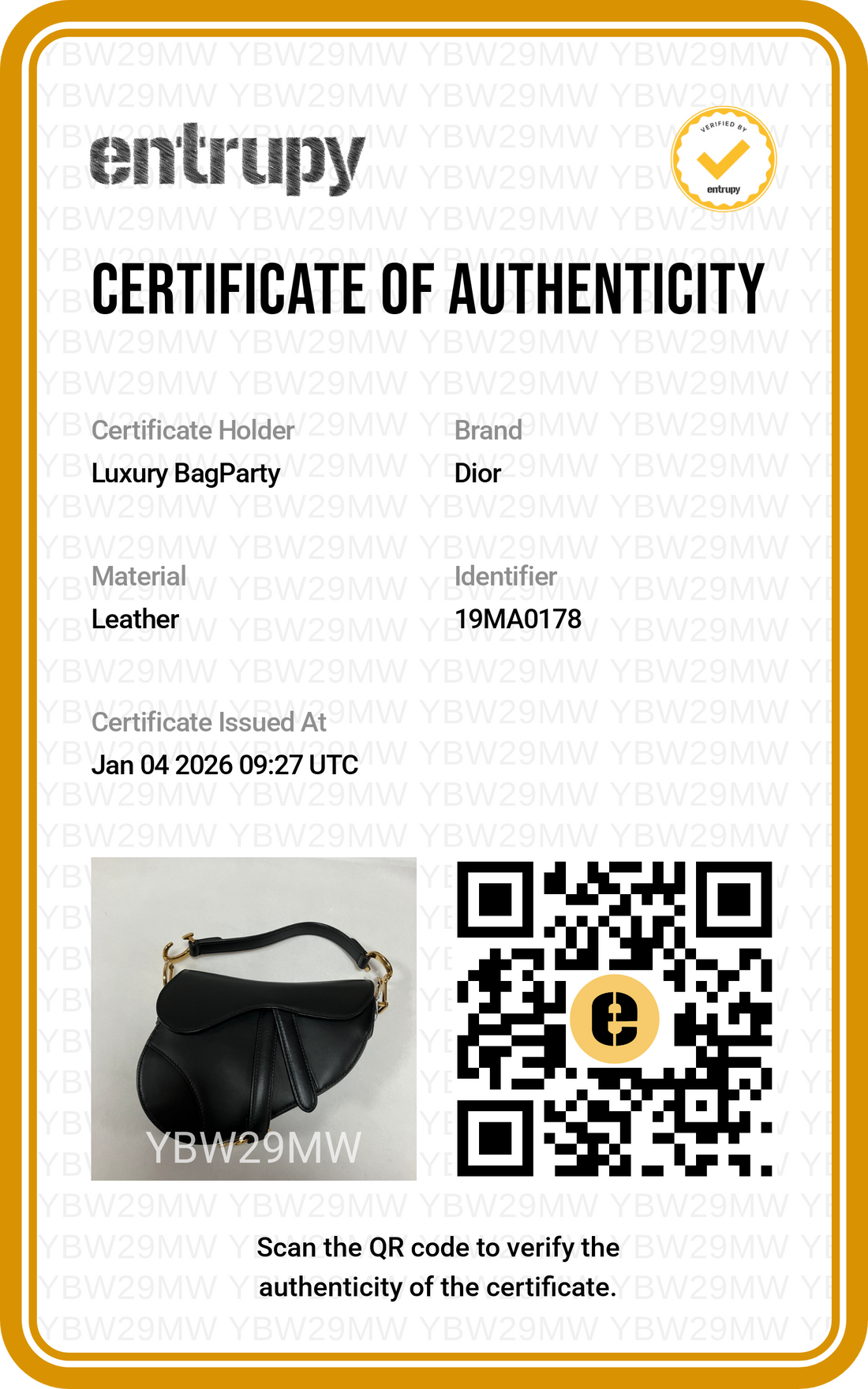 Christian Dior Mini Saddle Bag with Strap Black Grained Calfskin DR358