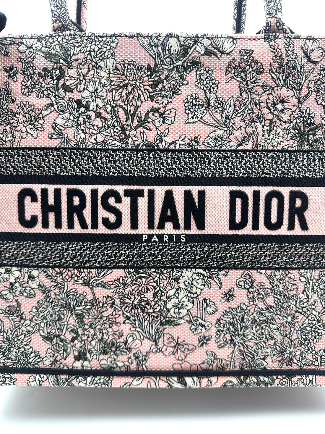 Christian Dior Pink Multicolor Milefiori Embroidery Medium Book Tote (with chip) DRD