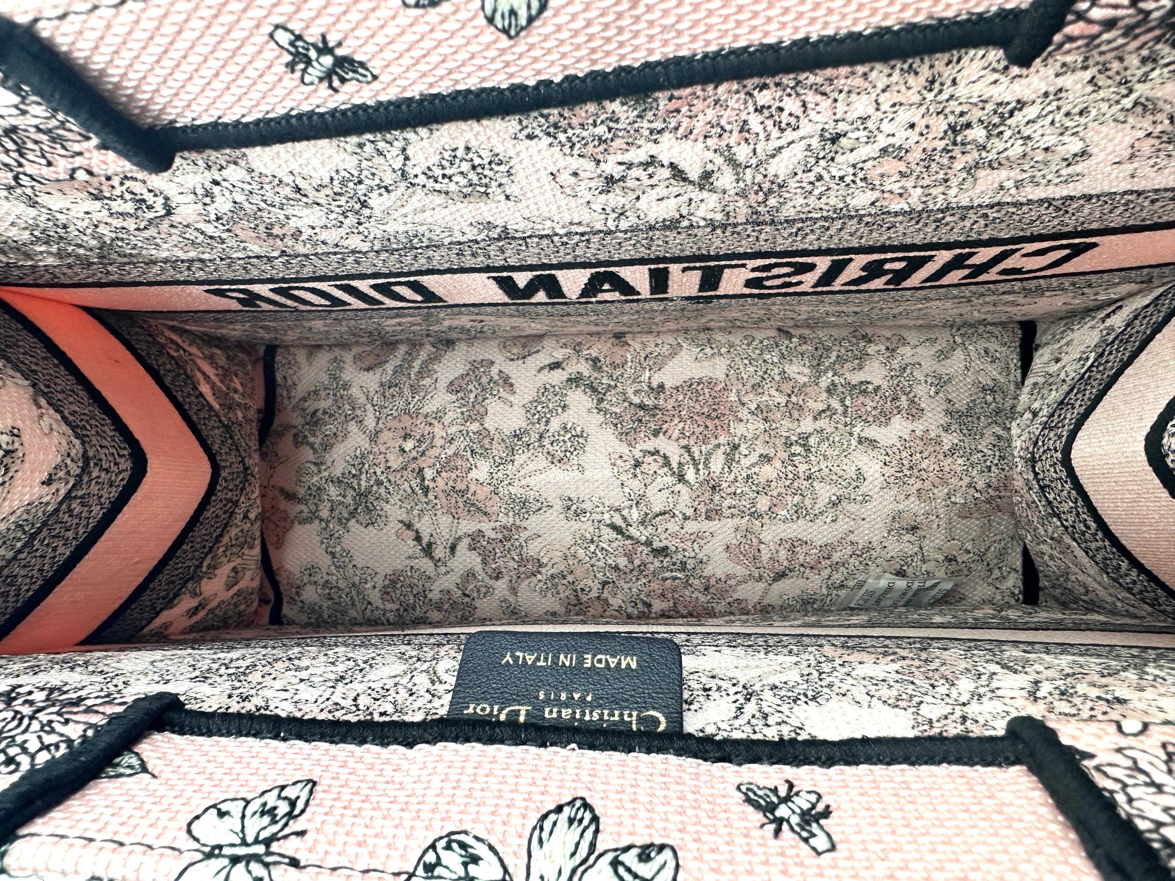 Christian Dior Pink Multicolor Milefiori Embroidery Medium Book Tote (with chip) DRD