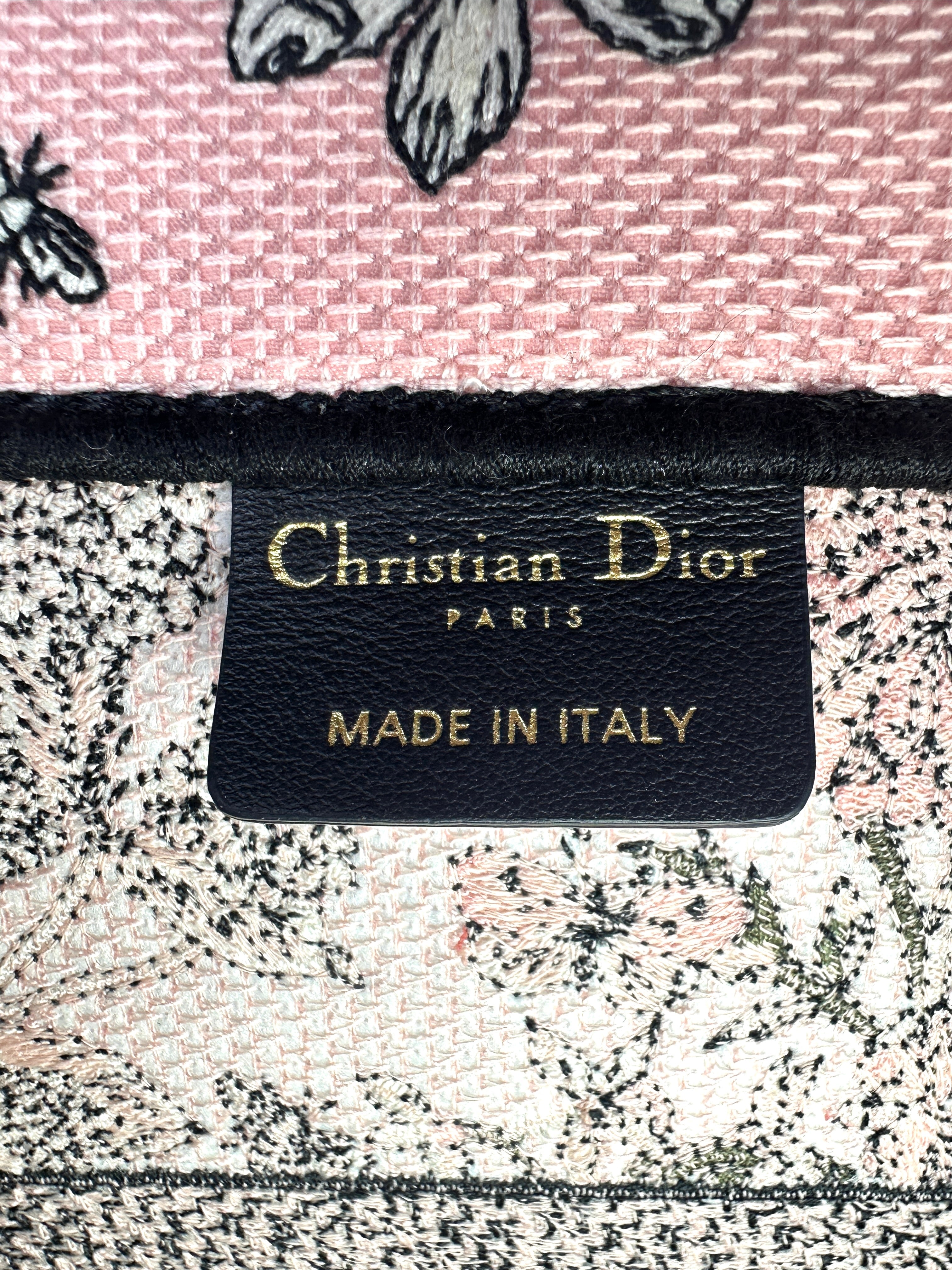 Christian Dior Pink Multicolor Milefiori Embroidery Medium Book Tote (with chip) DRD
