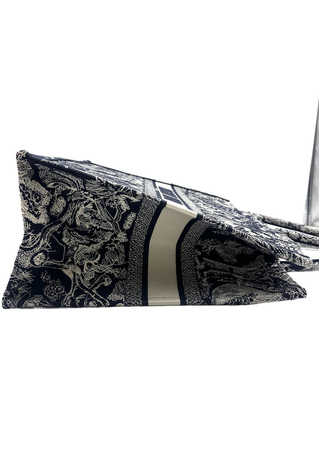 Christian Dior Blue/White Reverse Toile De Jouy Canvas Large Book Tote (with chip) DRC