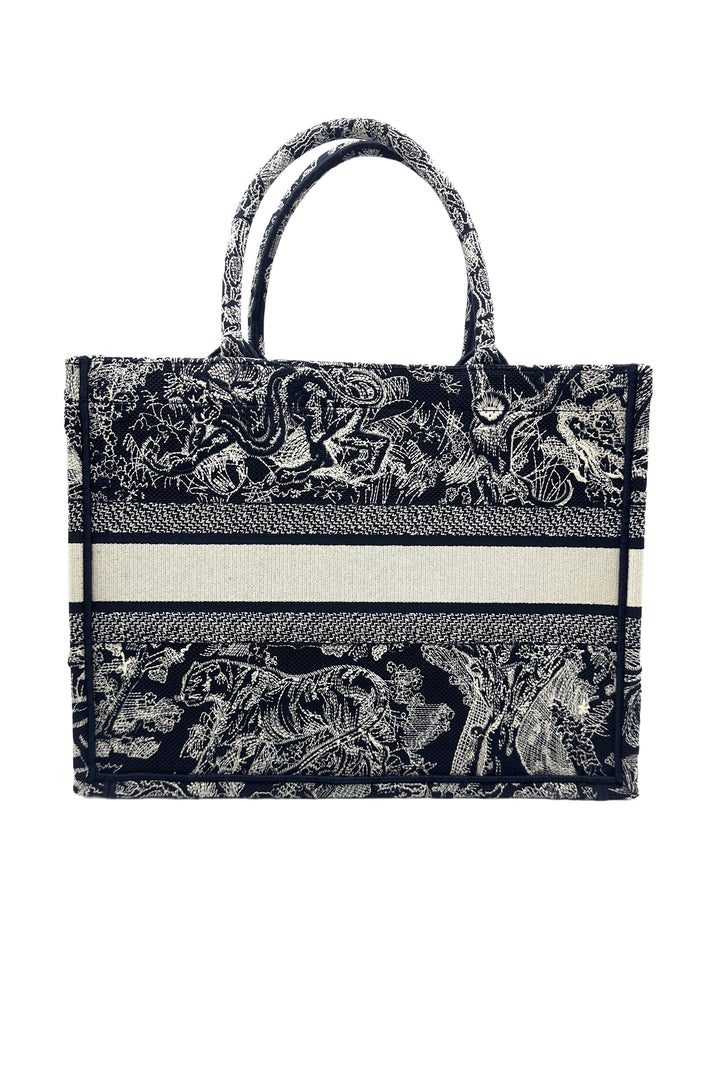 Christian Dior Toile De Jouy Canvas Embroidery Medium Tote Bag DRK