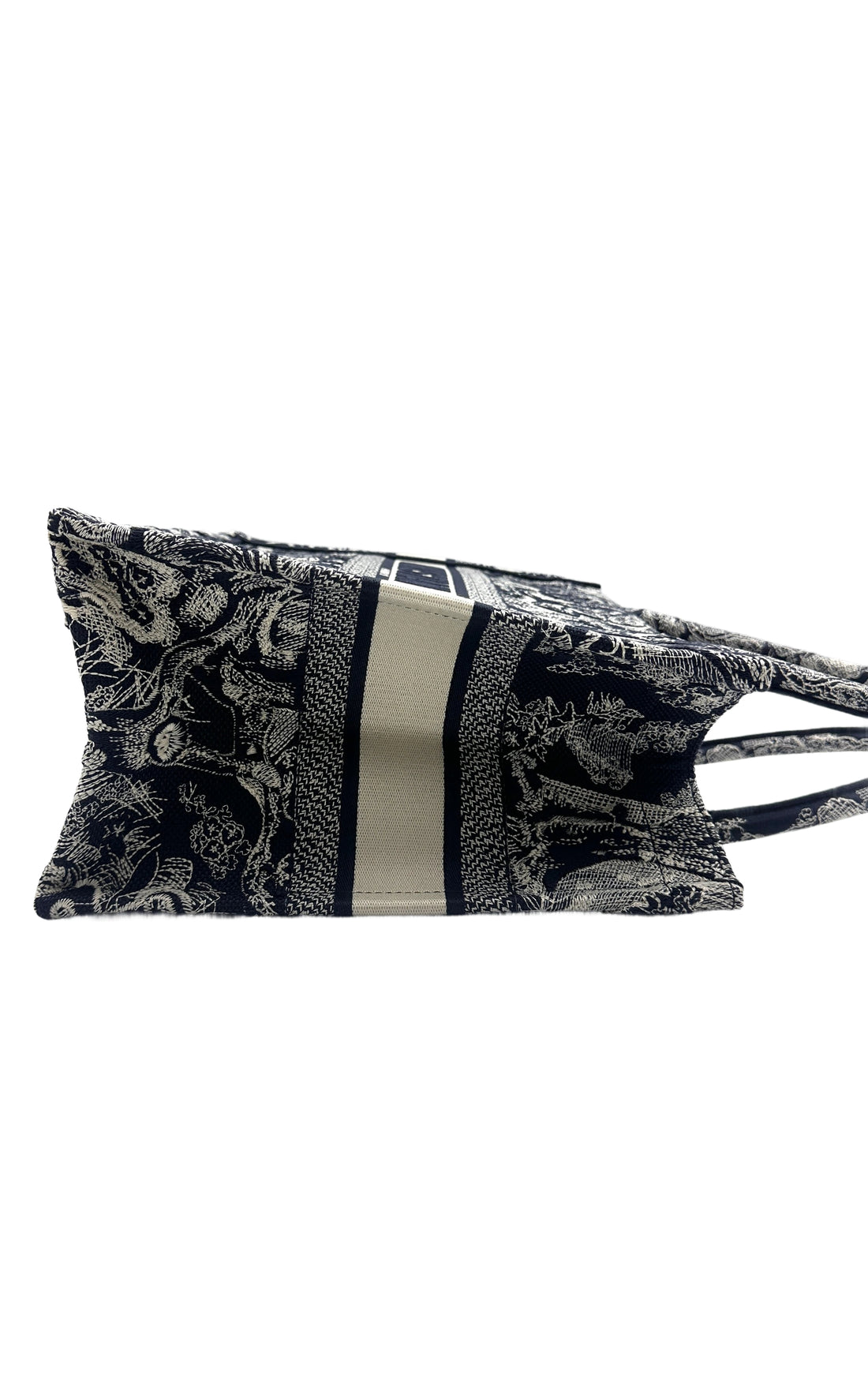 Christian Dior Toile De Jouy Canvas Embroidery Medium Tote Bag DRK