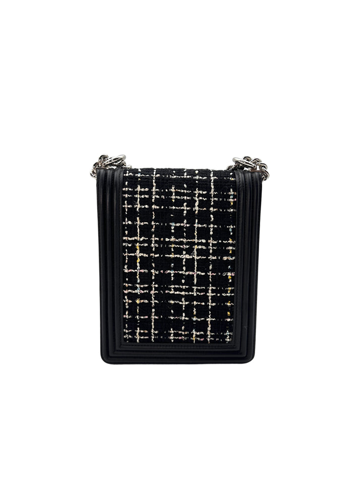 Chanel Tweed Woven Vertical Boy Flap Chain Bag (27***41) CC1050