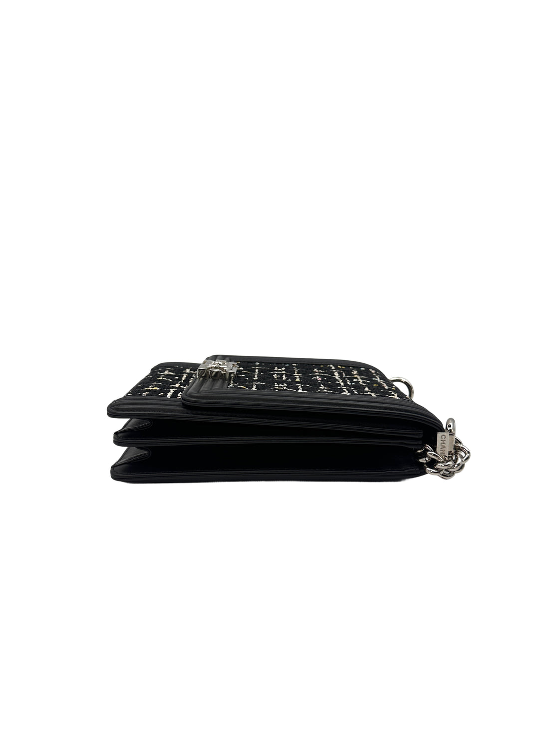 Chanel Tweed Woven Vertical Boy Flap Chain Bag (27***41) CC1050