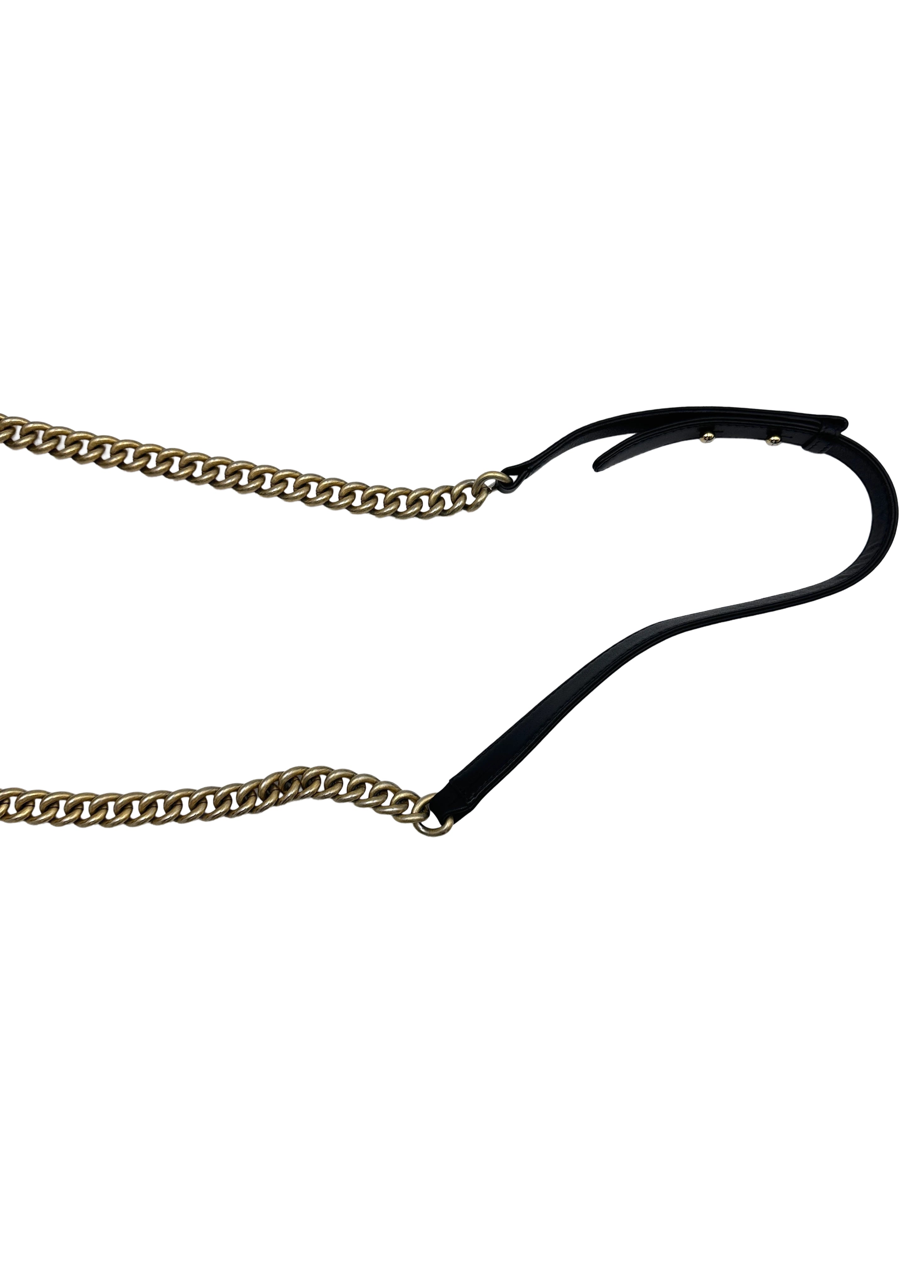 Chanel  Small Size Lambskin Tweed Jacket Boy Chain Shoulder Bag Black with Gold Hardware (23***57）CC1081