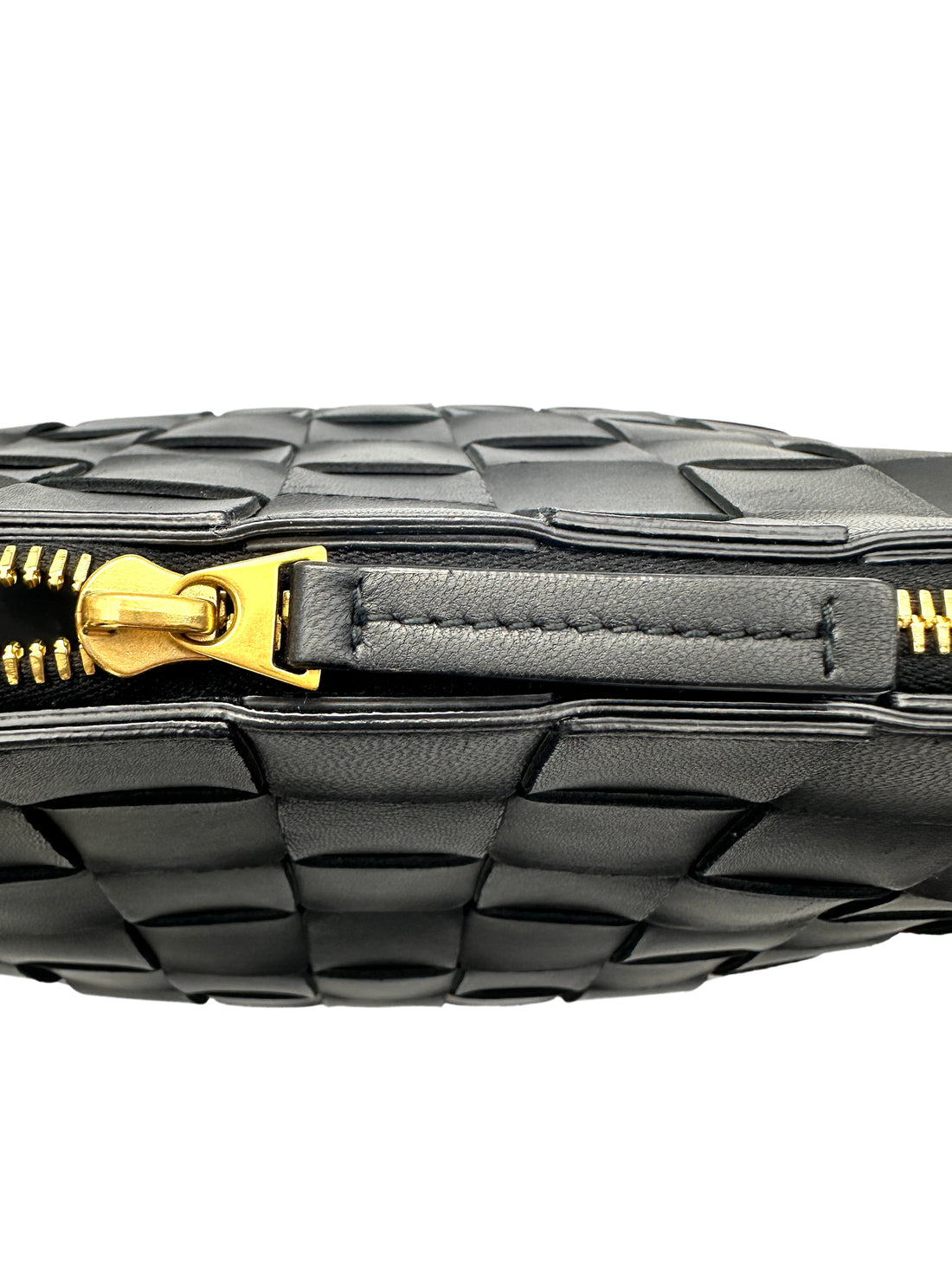 Bottega Veneta Cassette Bowling Mini Size Shoulder Bag Woven Leather Black BV87