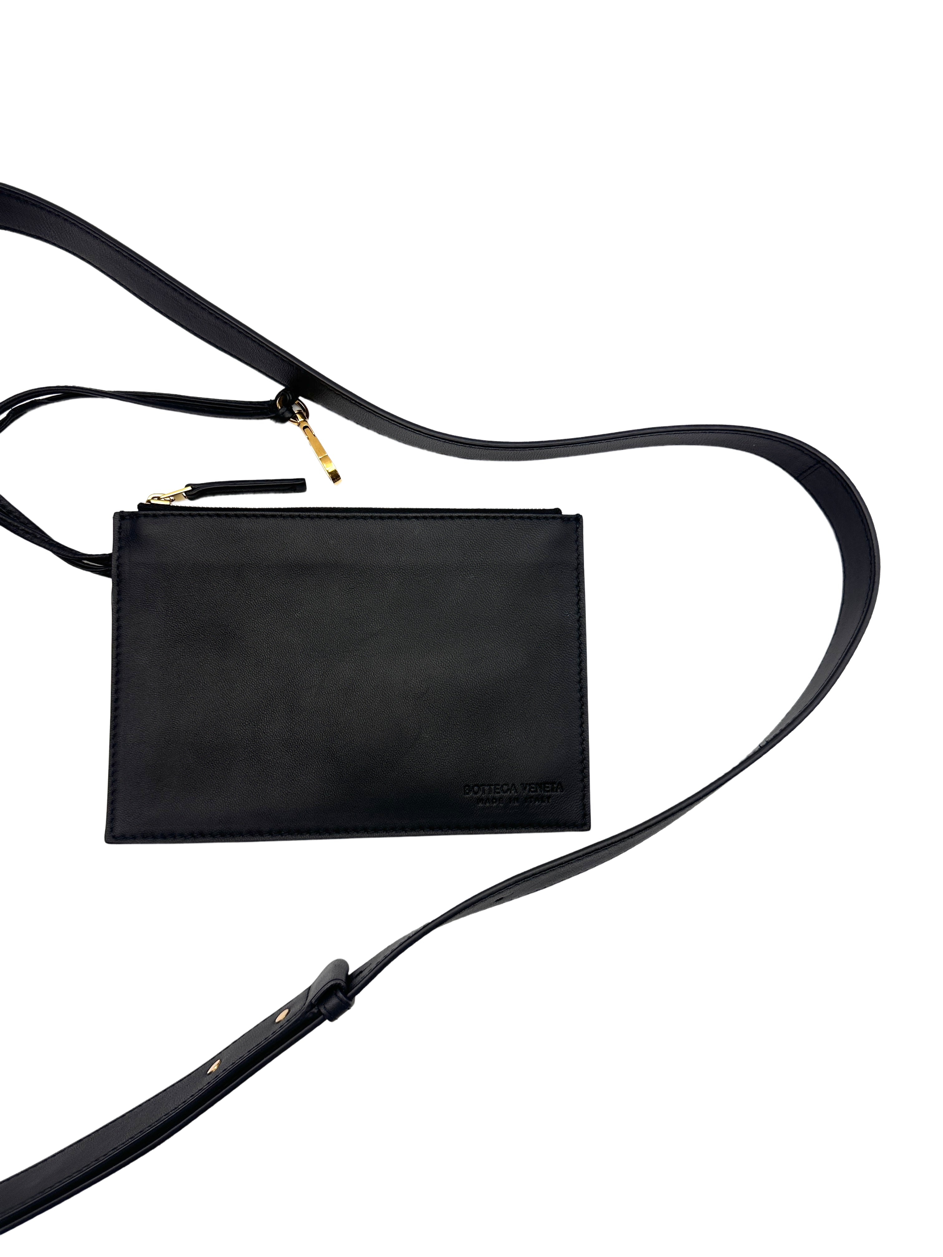 Bottega Veneta Cassette Bowling Mini Size Shoulder Bag Woven Leather Black BV87