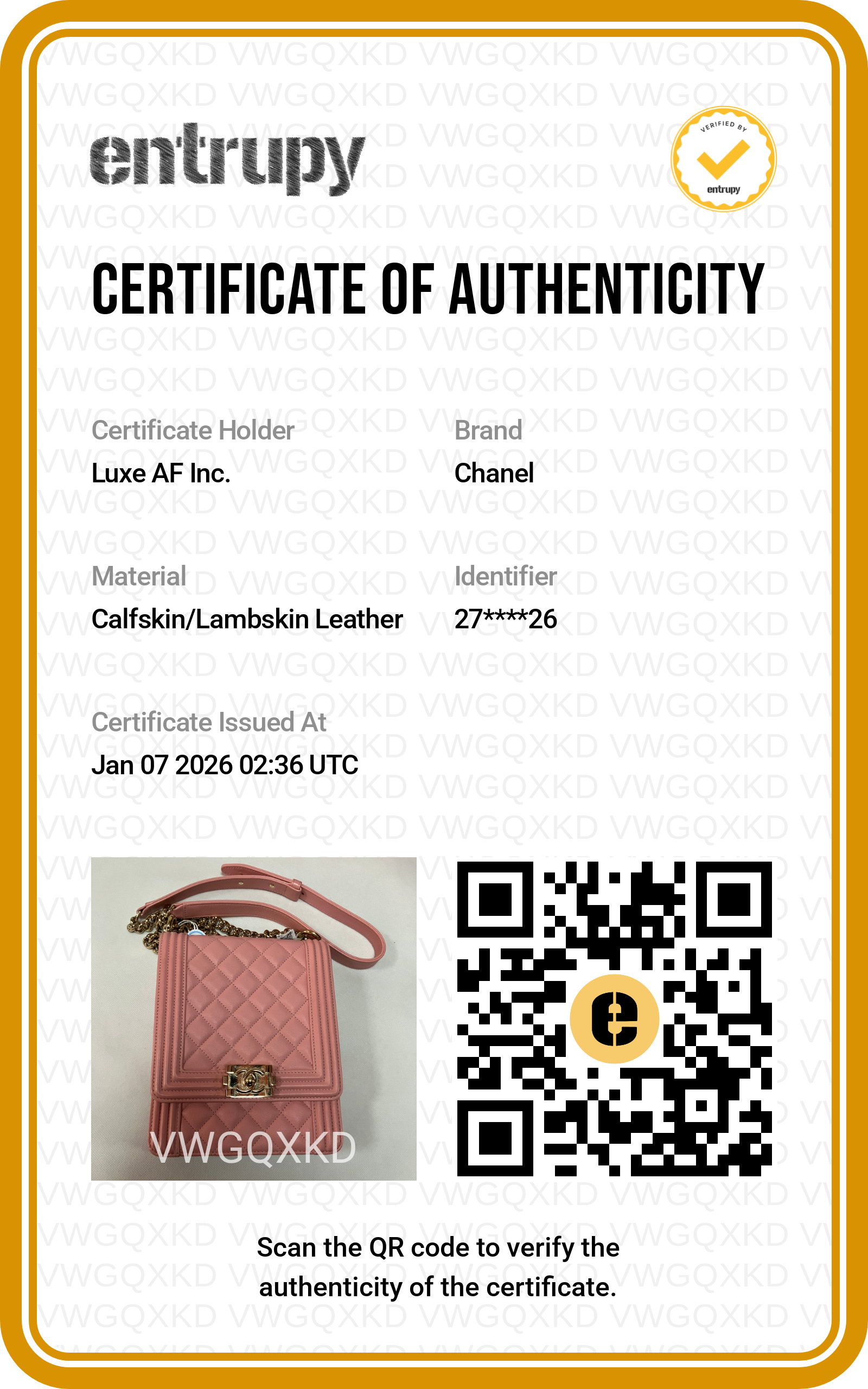 Chanel Pink Quilted Caviar Leather North South Vertical Boy Bag with Gold Buckle(27***26) CC1086