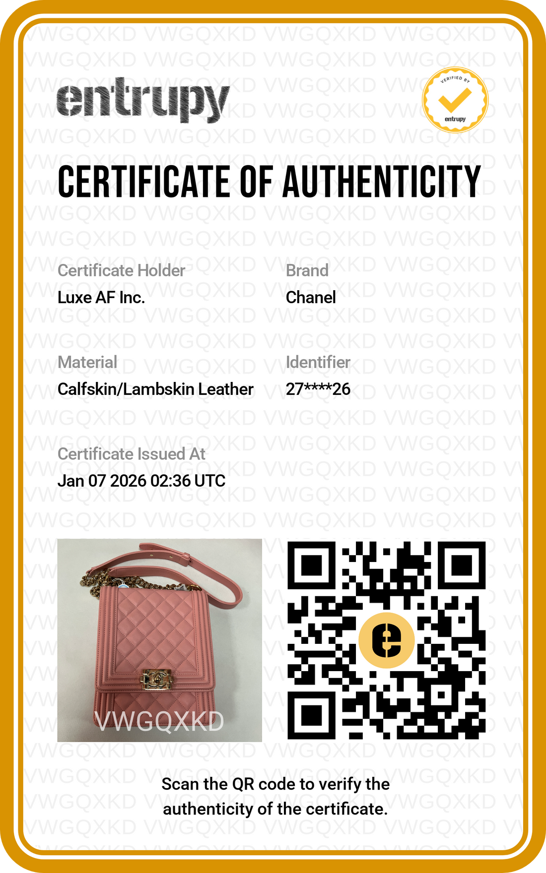 Chanel Pink Quilted Caviar Leather North South Vertical Boy Bag with Gold Buckle(27***26) CC1086