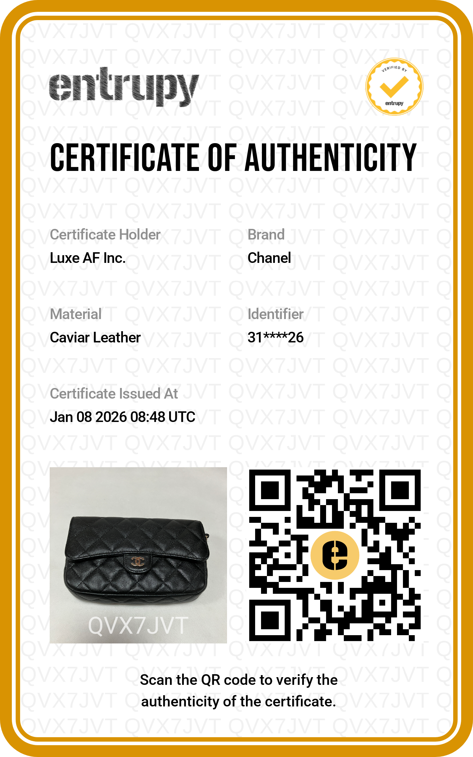 Chanel Black Quilted Caviar Leather WOC Bag(31***26) CC1089