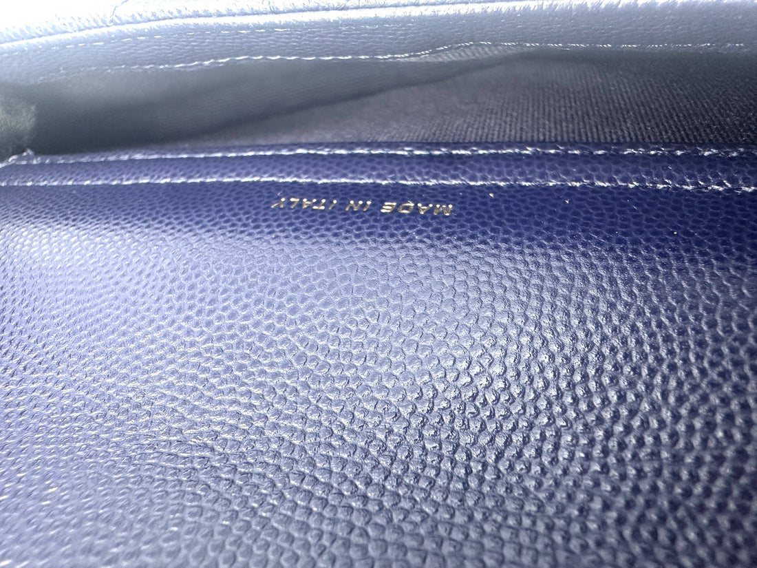 Chanel WOC Navy Blue Caviar Leather Gold Hardware(T6***JG) CC1088