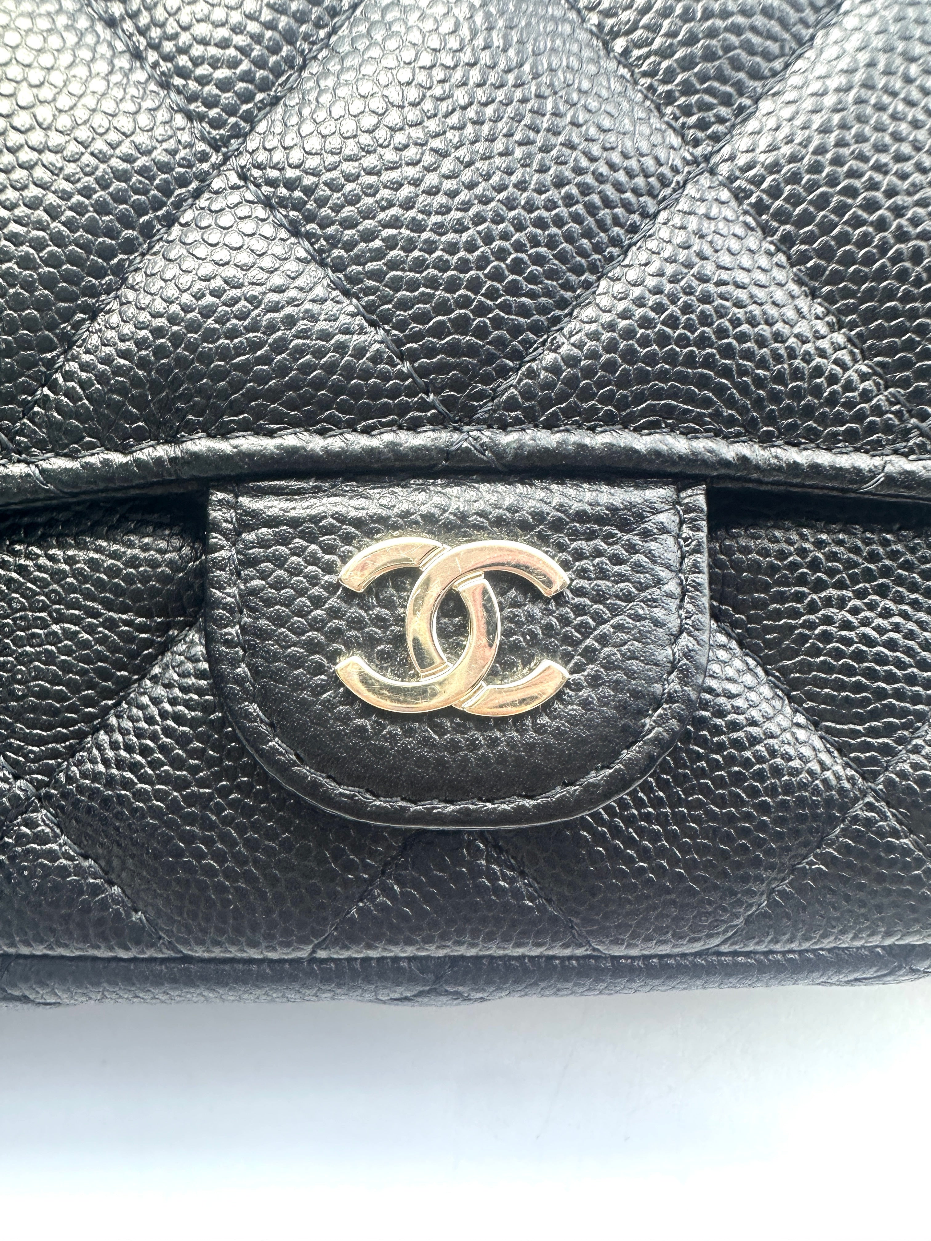 Chanel Black Quilted Caviar Leather WOC Bag(31***26) CC1089