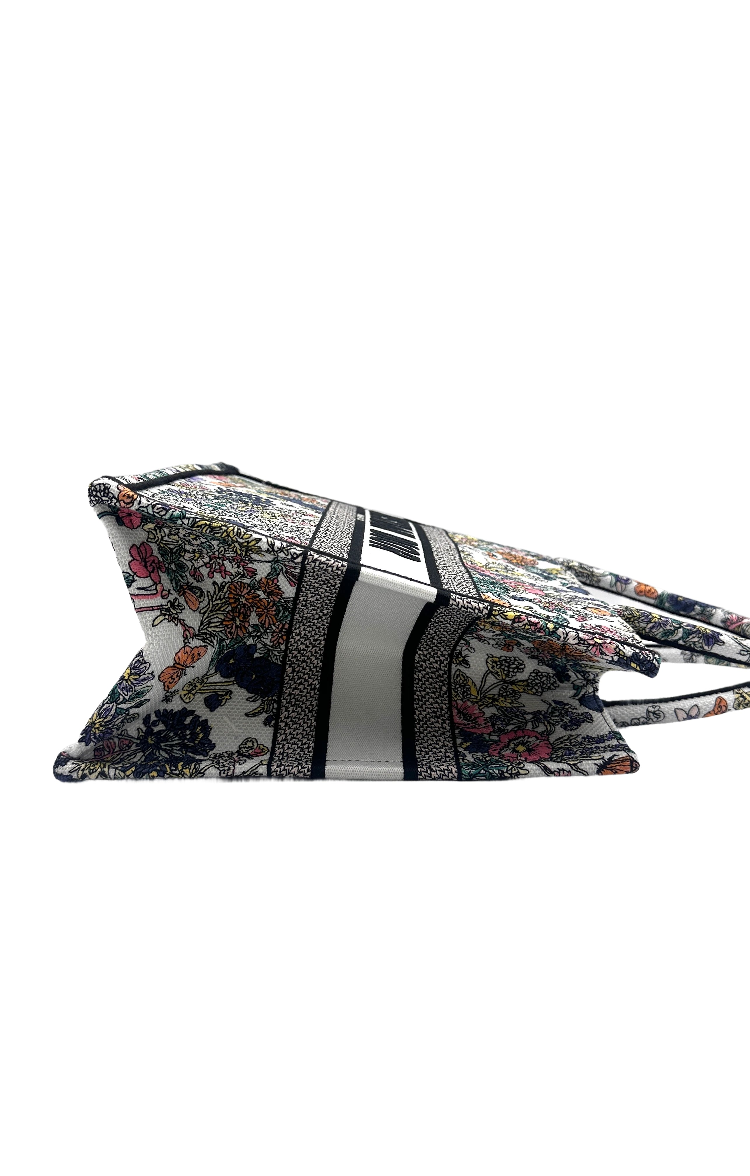 Christian Dior Flowers Calendar Allover Embroidery Medium Book Tote Bag DRJ