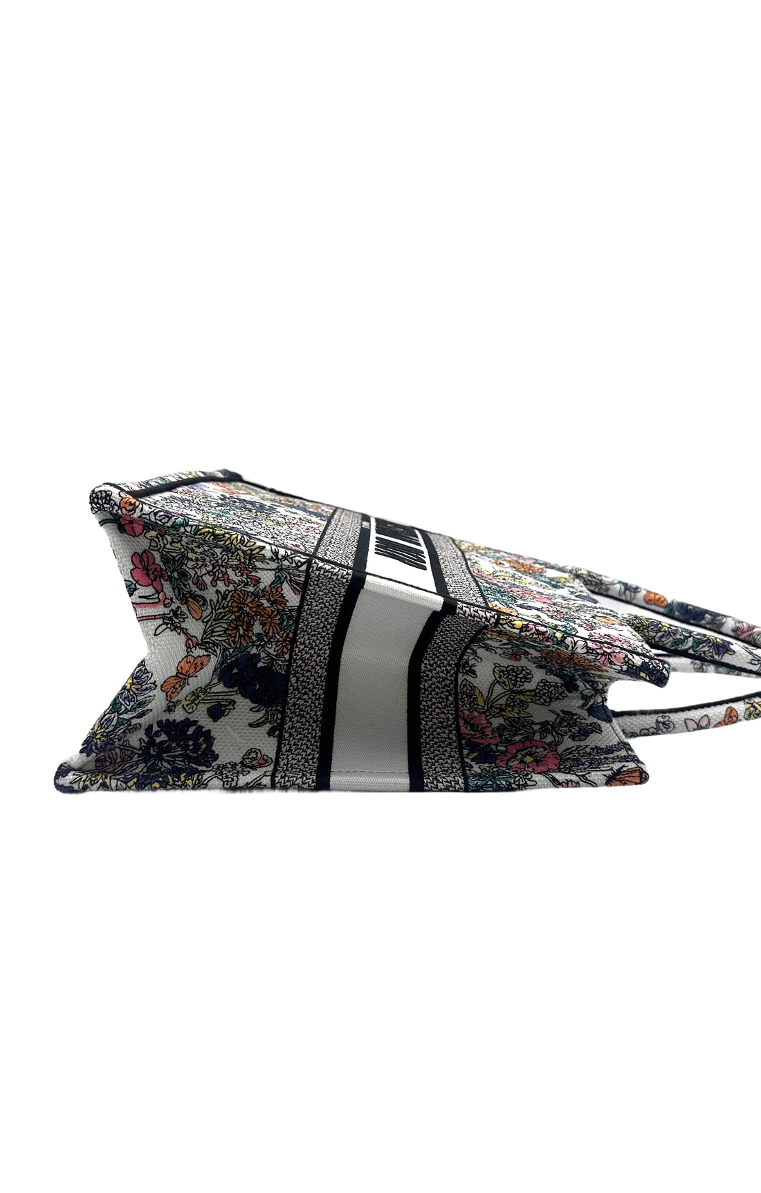 Christian Dior Flowers Calendar Allover Embroidery Medium Book Tote Bag DRJ