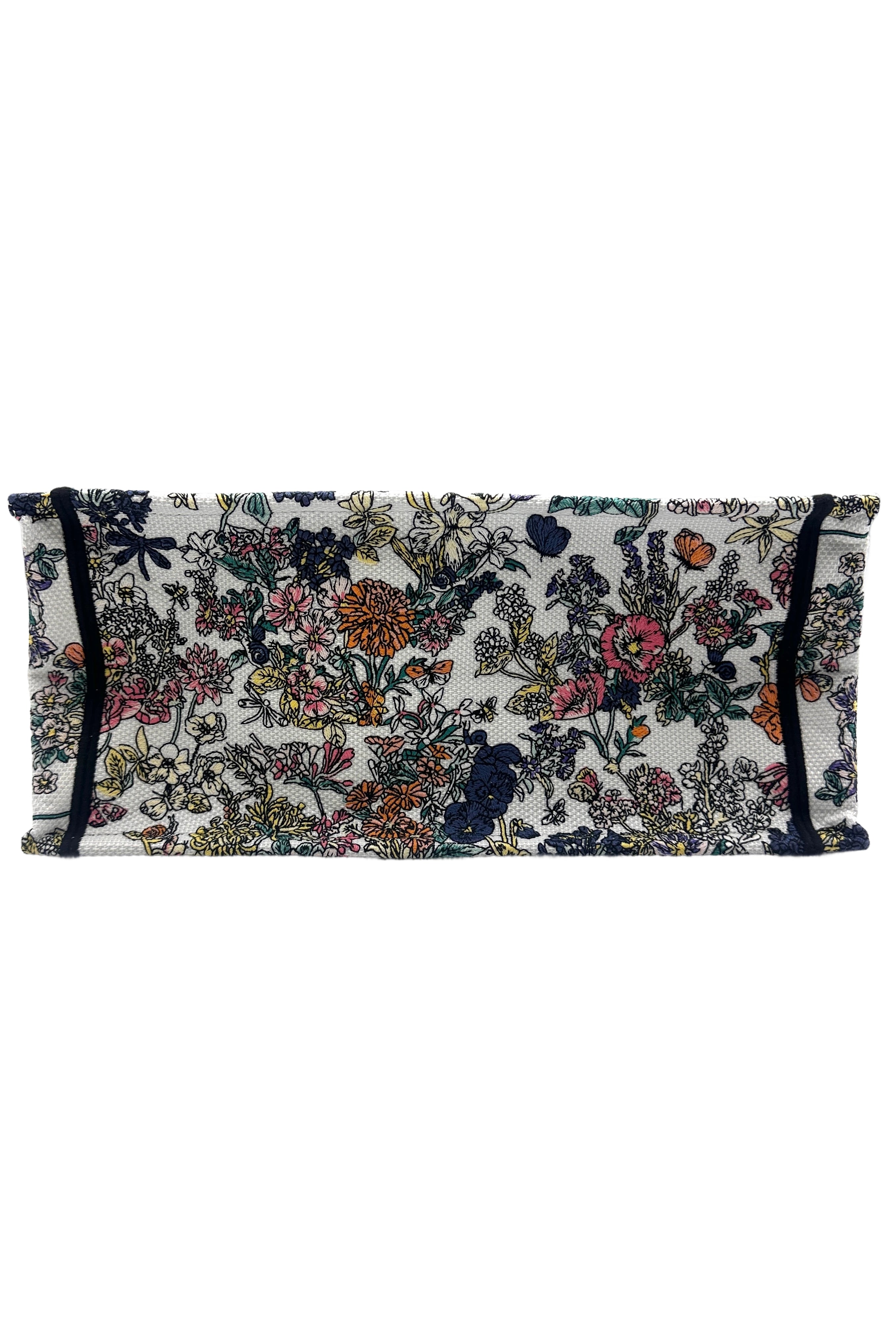 Christian Dior Flowers Calendar Allover Embroidery Medium Book Tote Bag DRJ