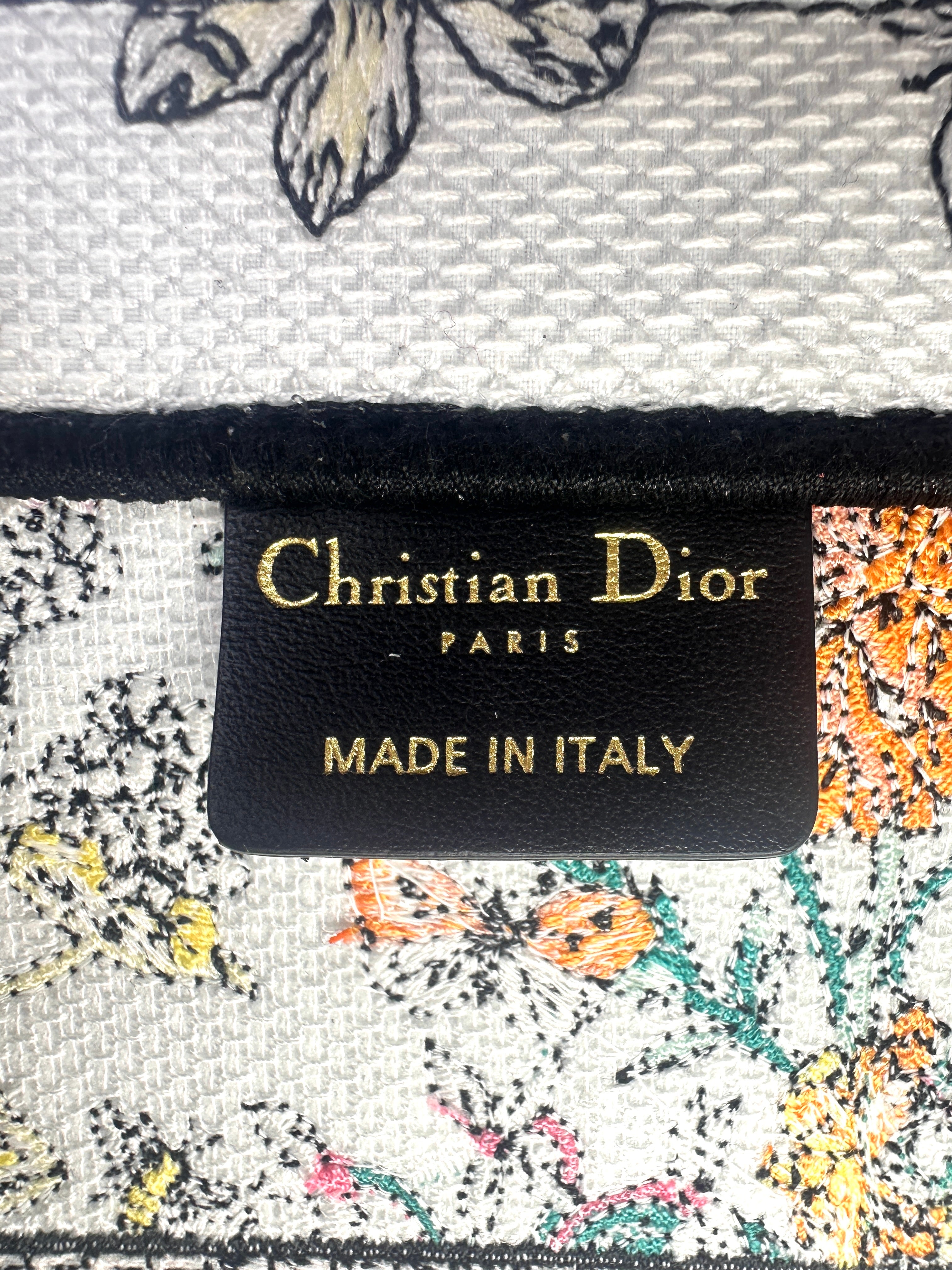Christian Dior Flowers Calendar Allover Embroidery Medium Book Tote Bag DRJ