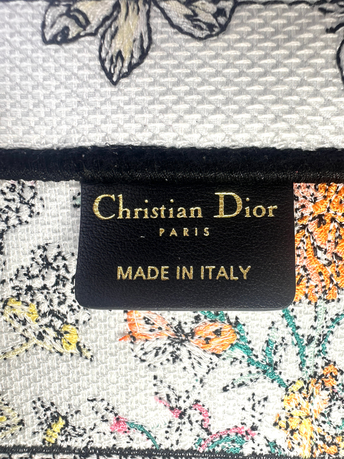 Christian Dior Flowers Calendar Allover Embroidery Medium Book Tote Bag DRJ